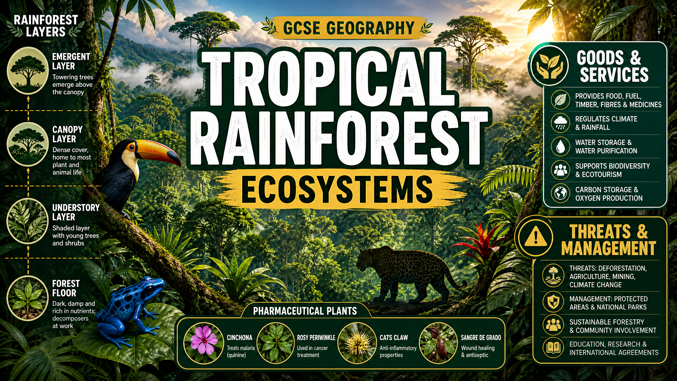 Tropical Rainforest Ecosystems: Goods, Services, and Threats
