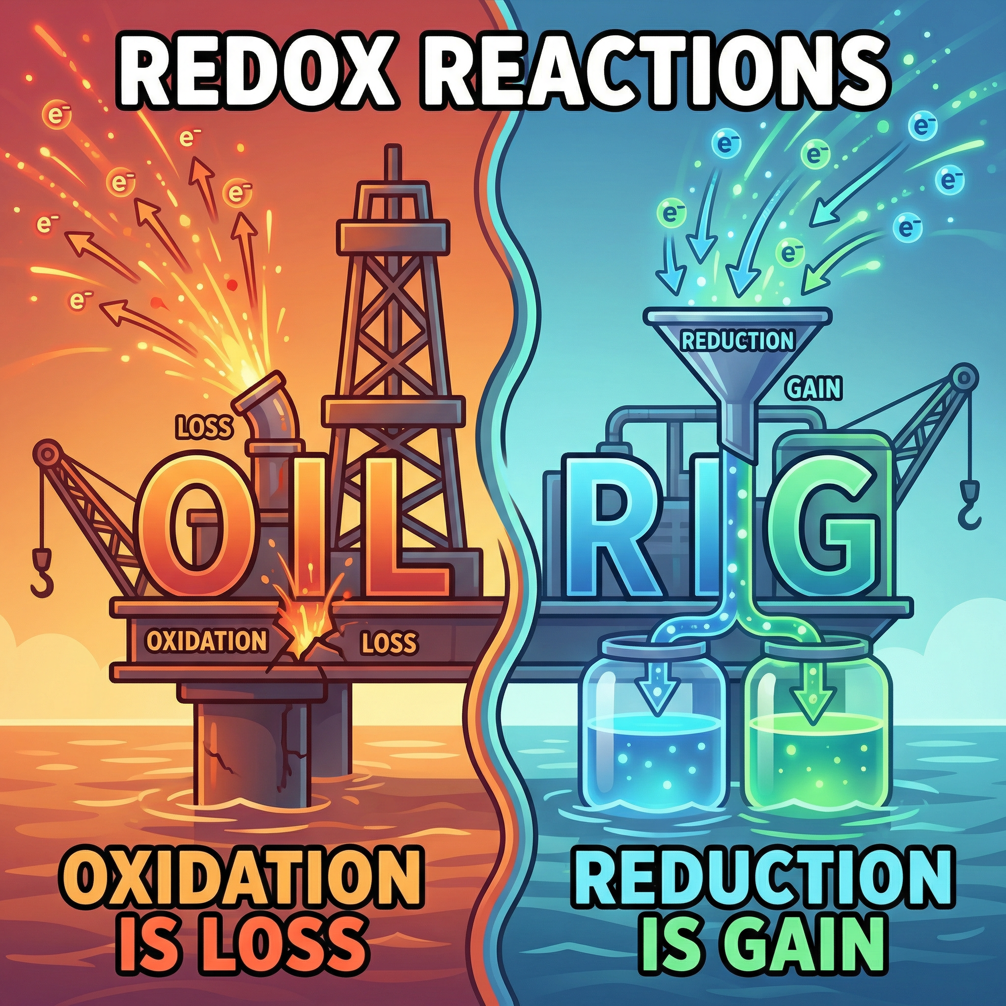 The OIL RIG mnemonic is essential for remembering the electron transfer definitions of oxidation and reduction.