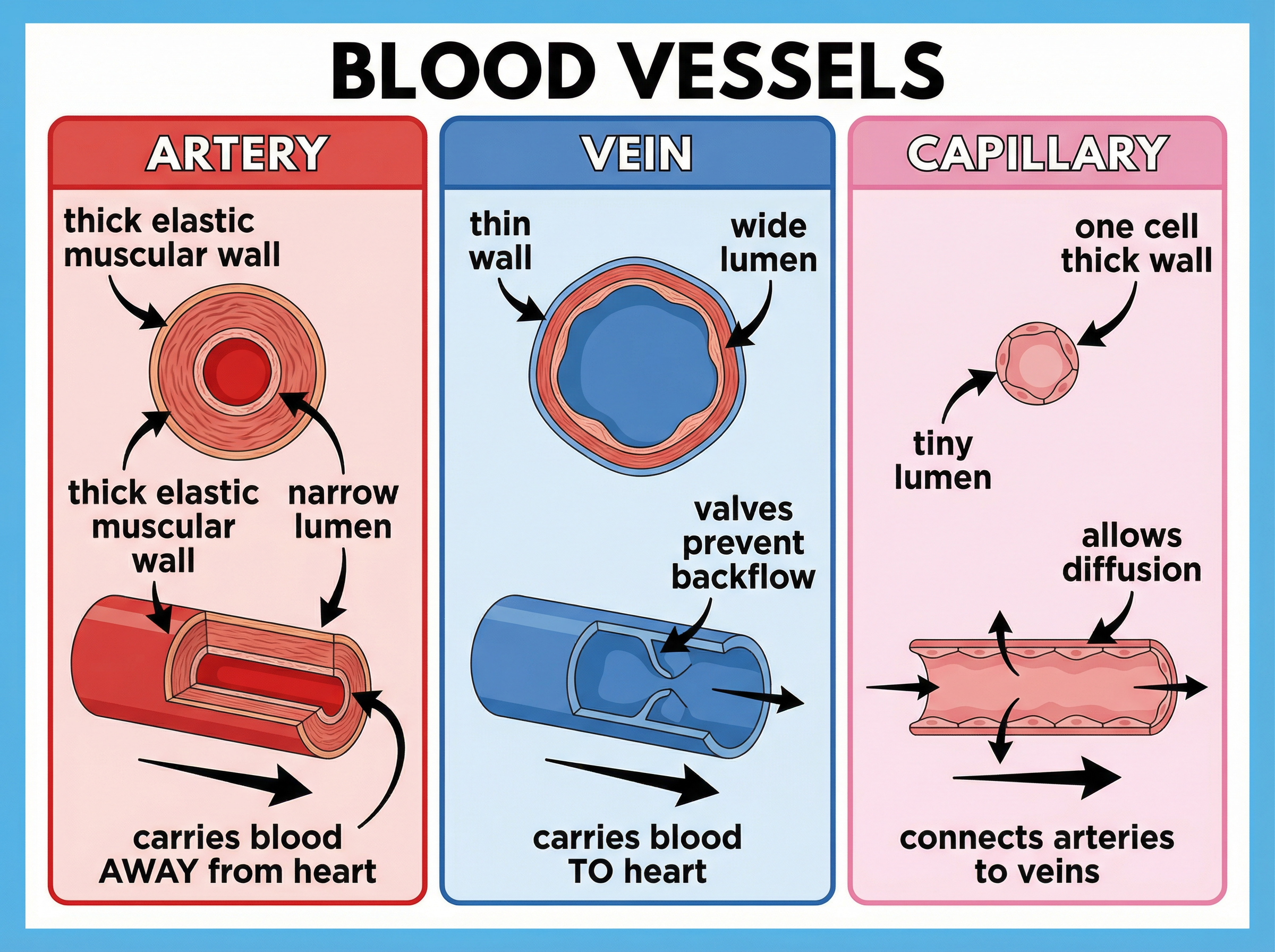 Comparison of blood vessel structures