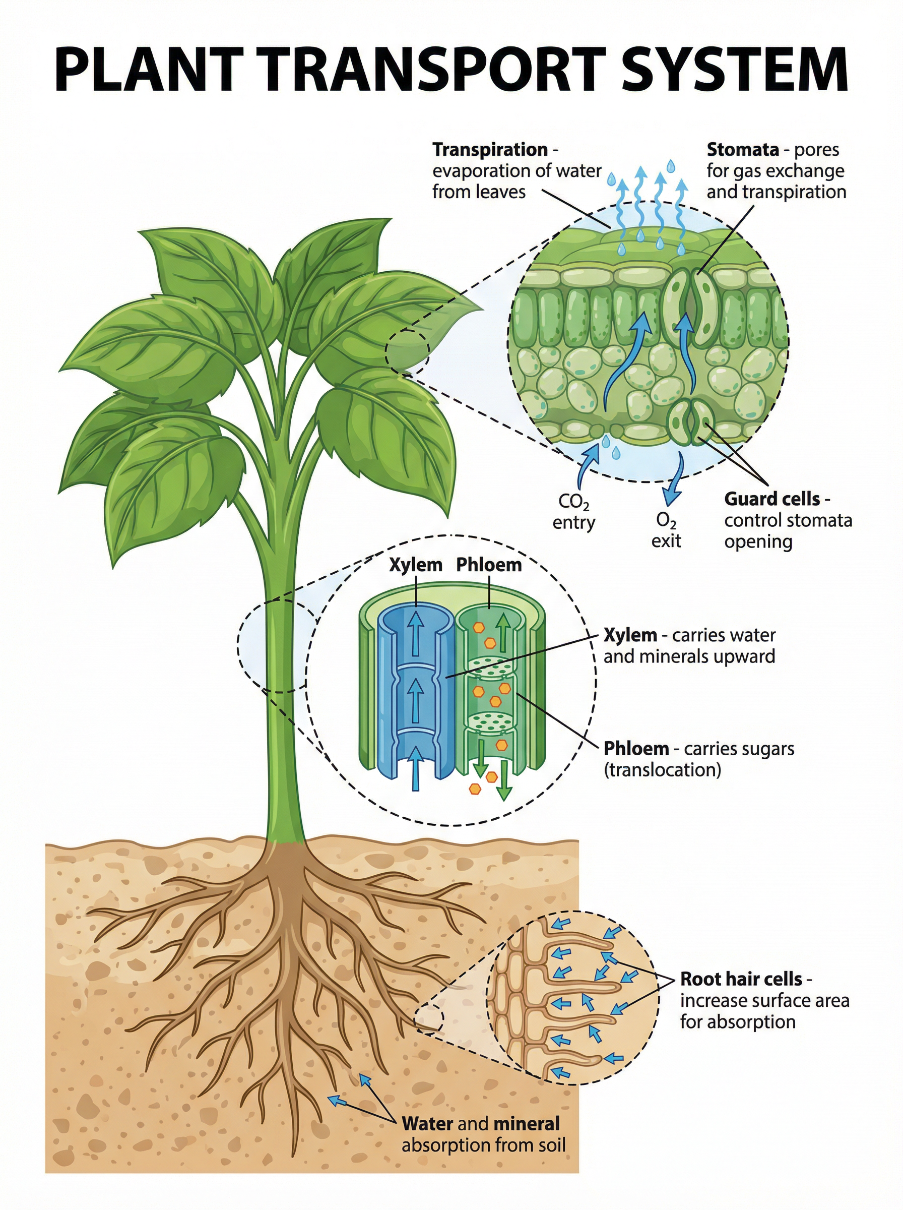 The transpiration stream in plants