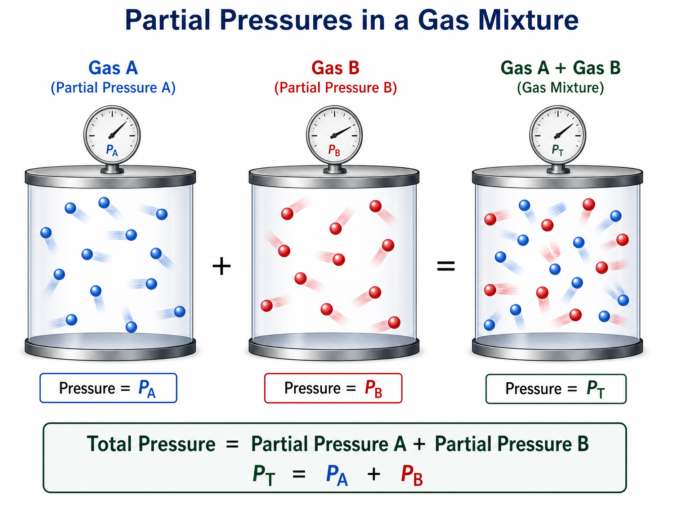 Visualizing Partial Pressures in a Gas Mixture