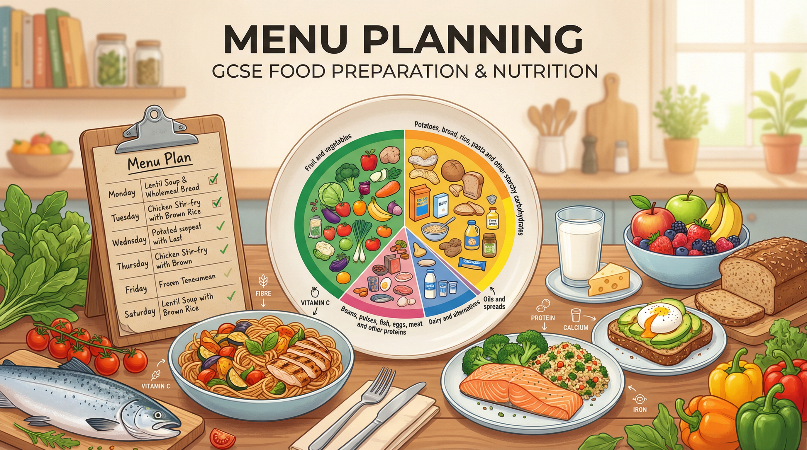 Header image for AQA GCSE Menu Planning