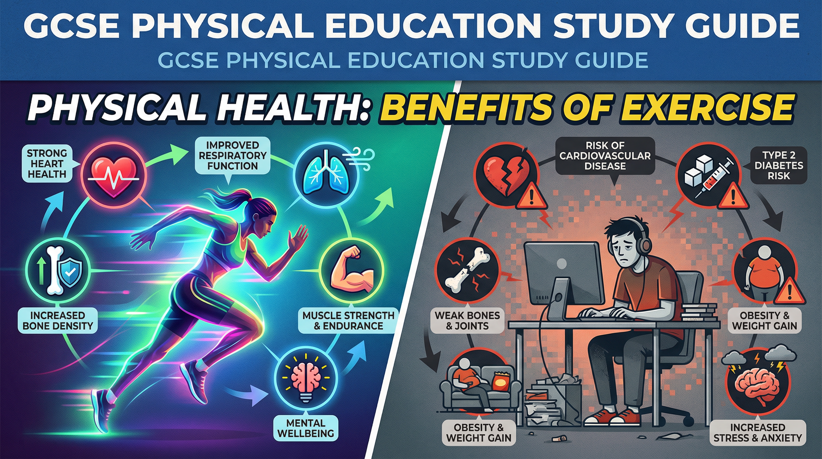 Header image for Physical Health: Benefits of Exercise and Consequences of Sedentary Lifestyle.