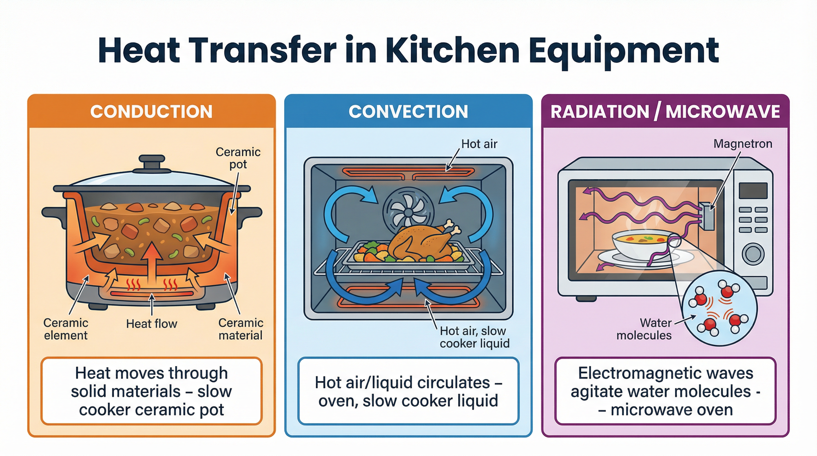 Diagram of Heat Transfer Methods in Cooking