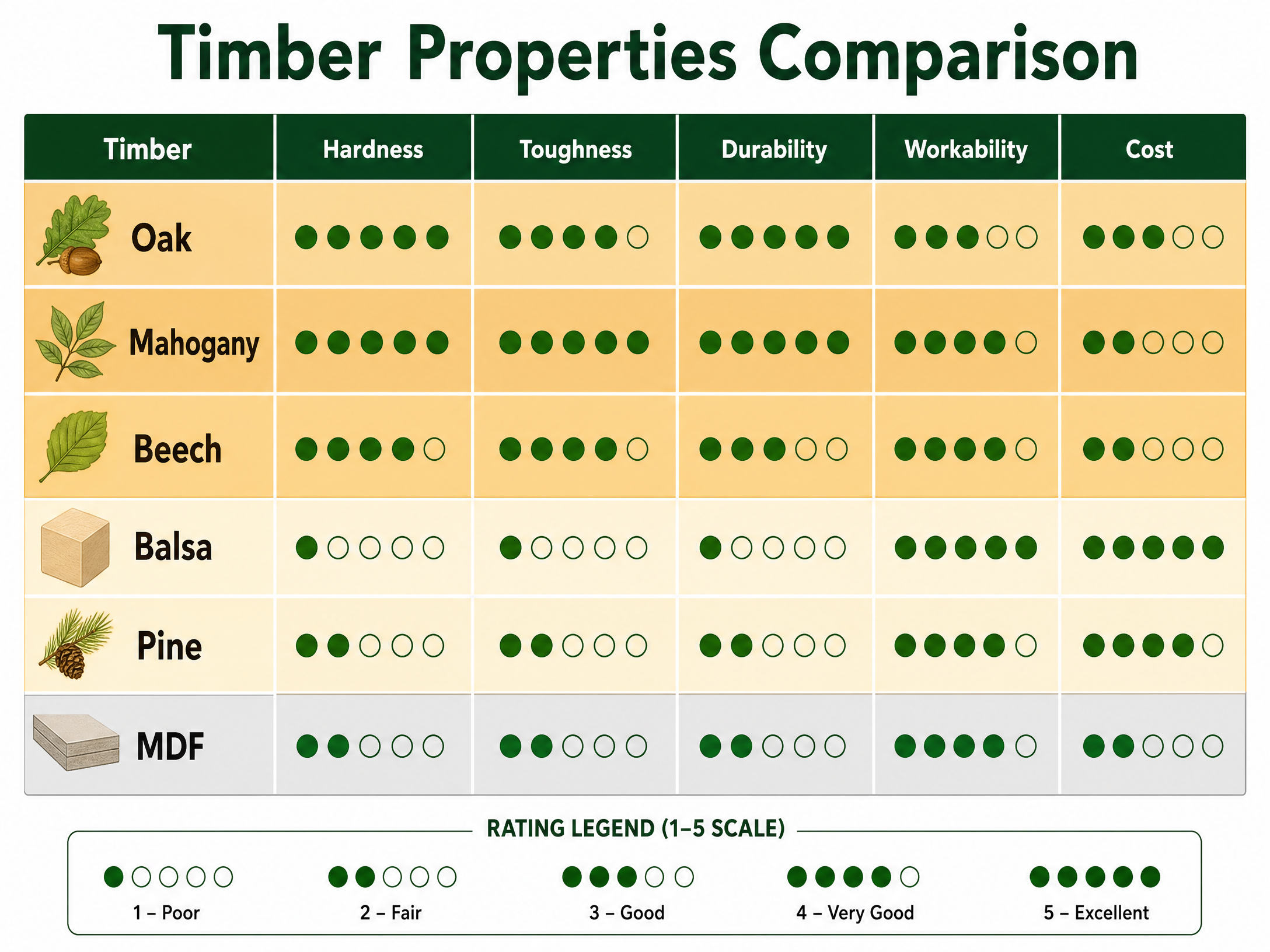 Timber Properties Comparison
