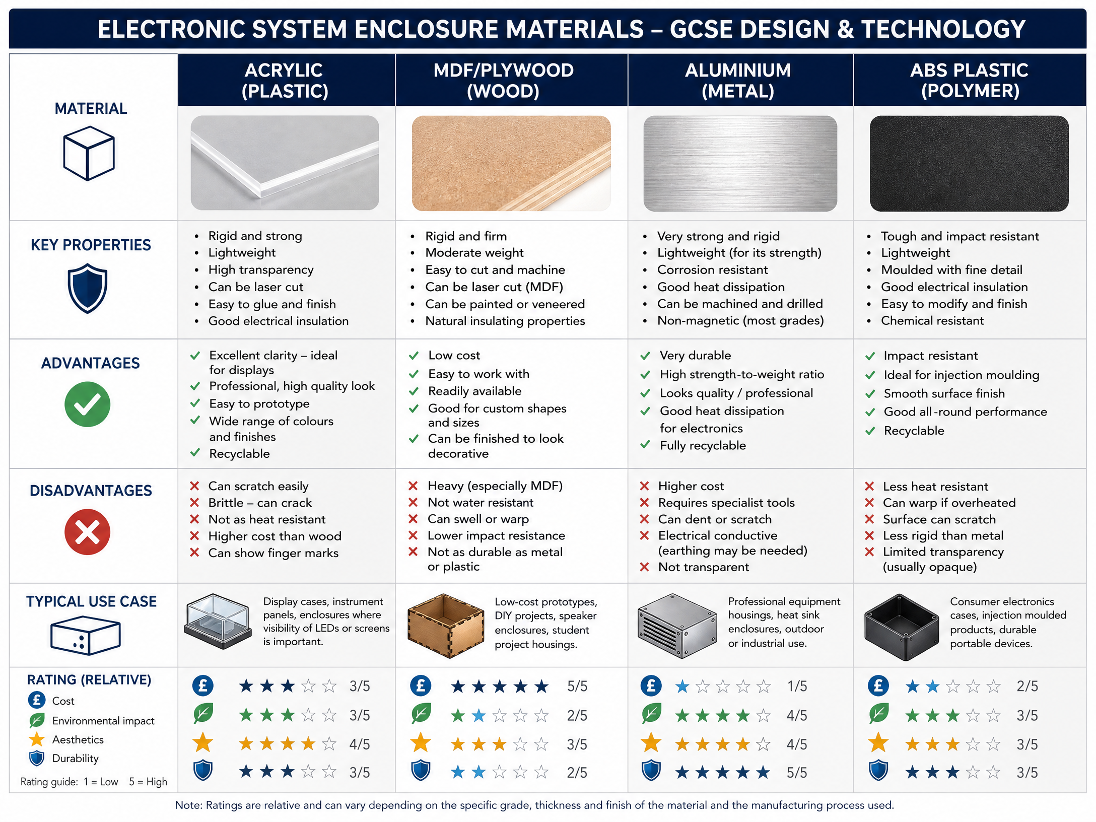 Enclosure Materials Comparison