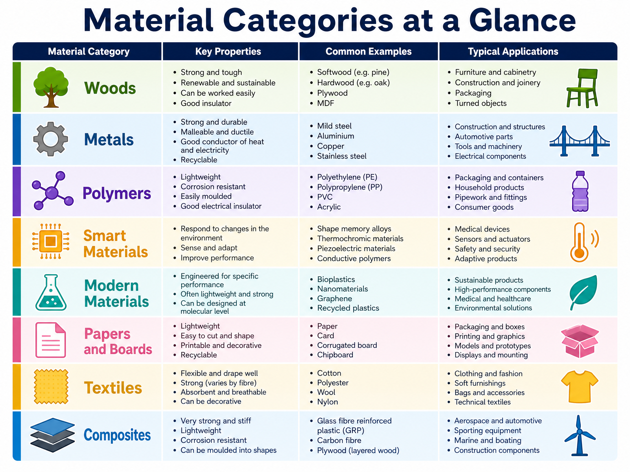 Material Categories at a Glance