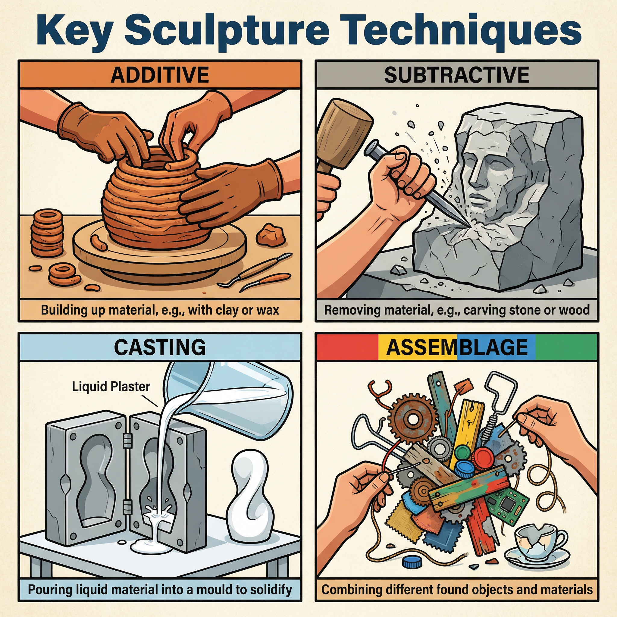 The four key sculpture techniques you need to know.