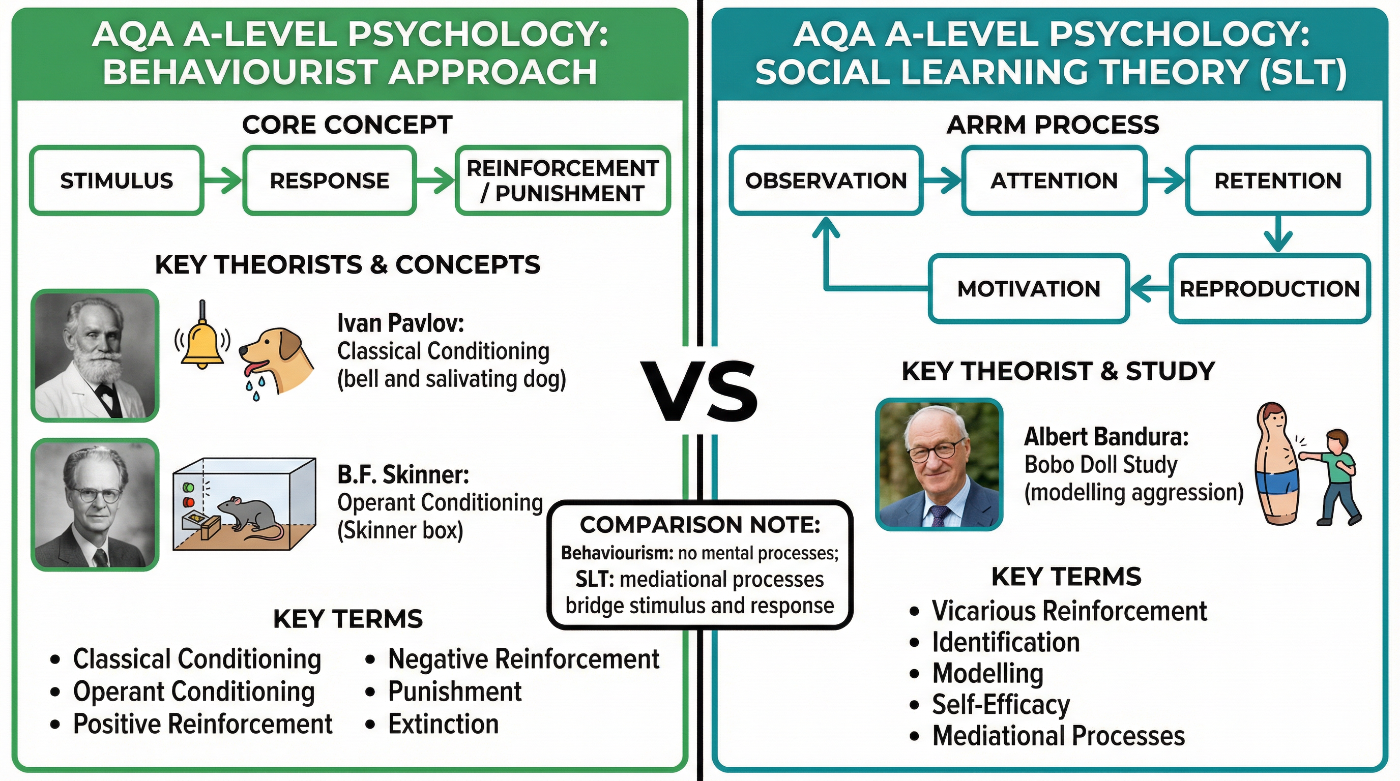 Comparison of Behaviourism and Social Learning Theory