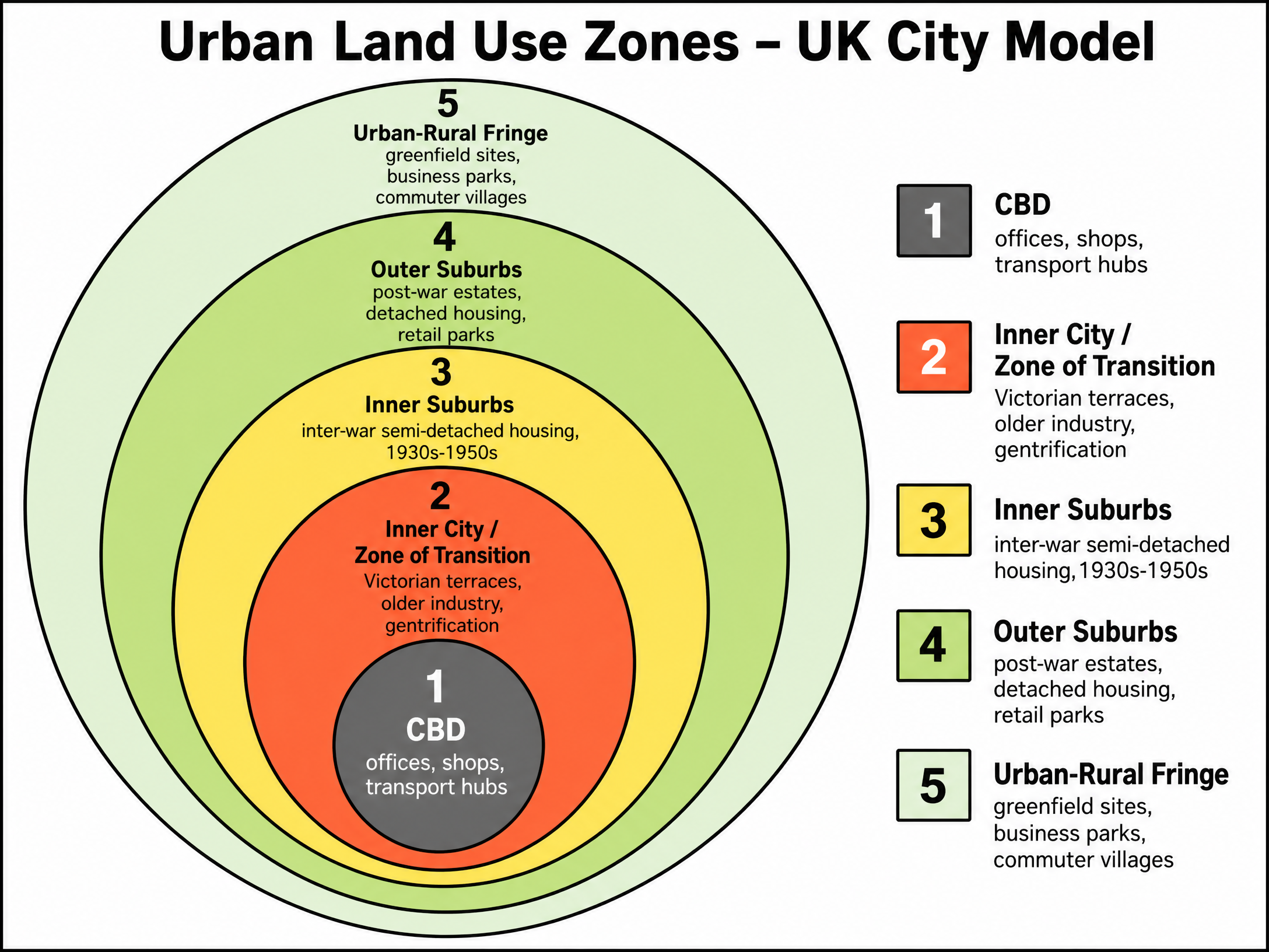 Urban Land Use Zones - UK City Model