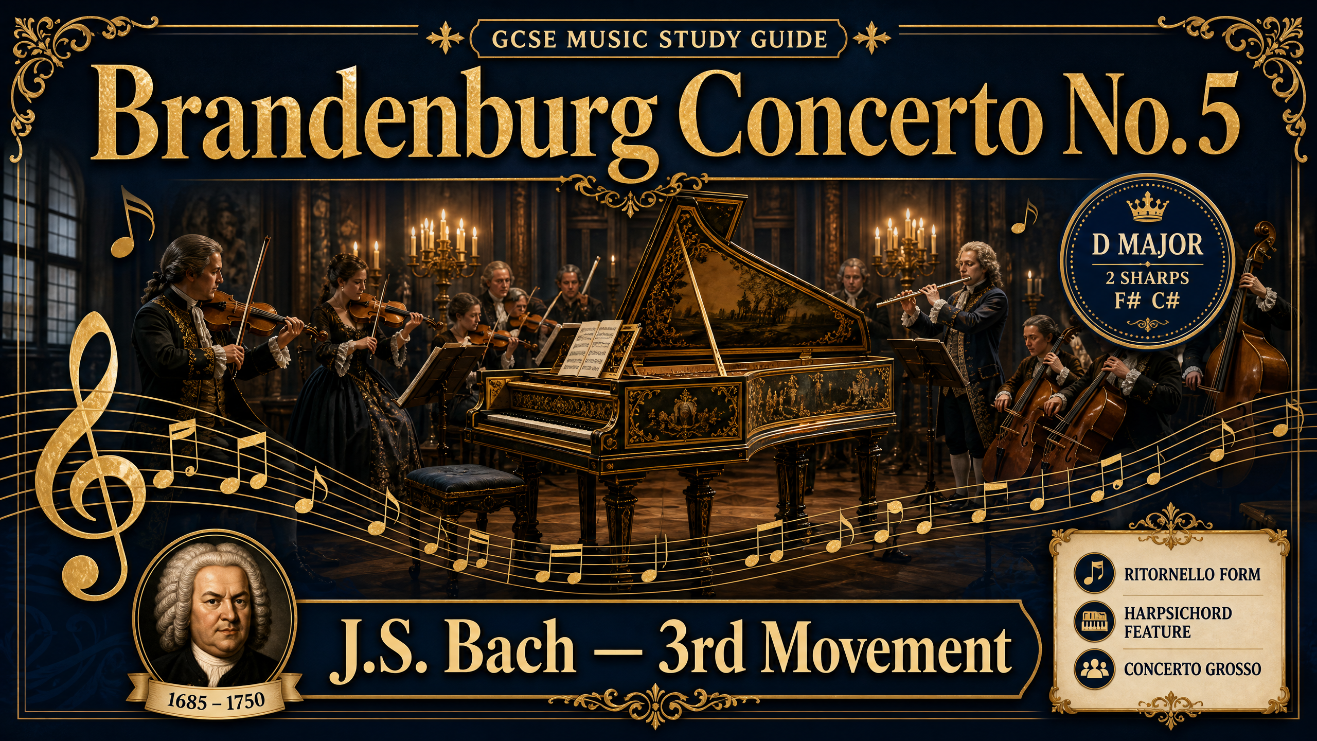 Header image for J S Bach: Brandenburg Concerto No. 5 in D major, 3rd Movement