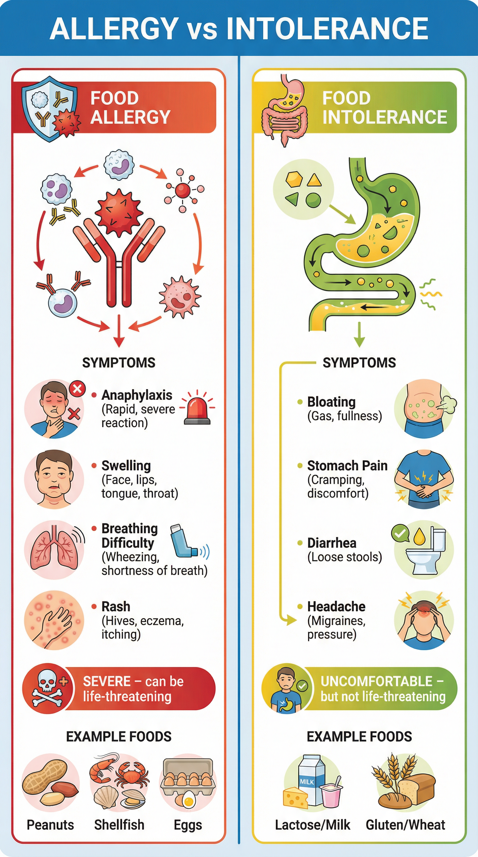 Food Allergy vs Food Intolerance - Understanding the Critical Difference