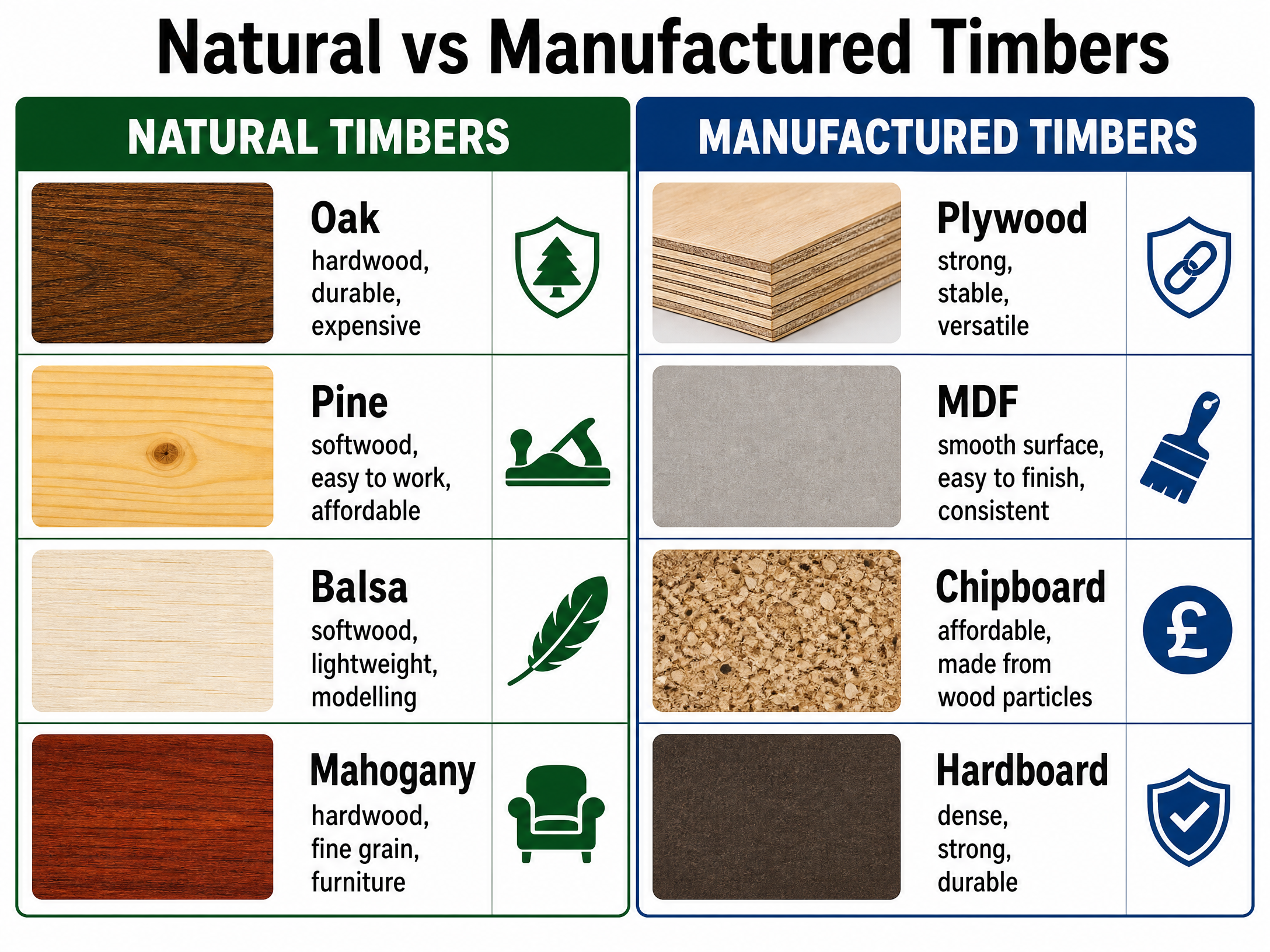 Natural vs Manufactured Timbers Comparison