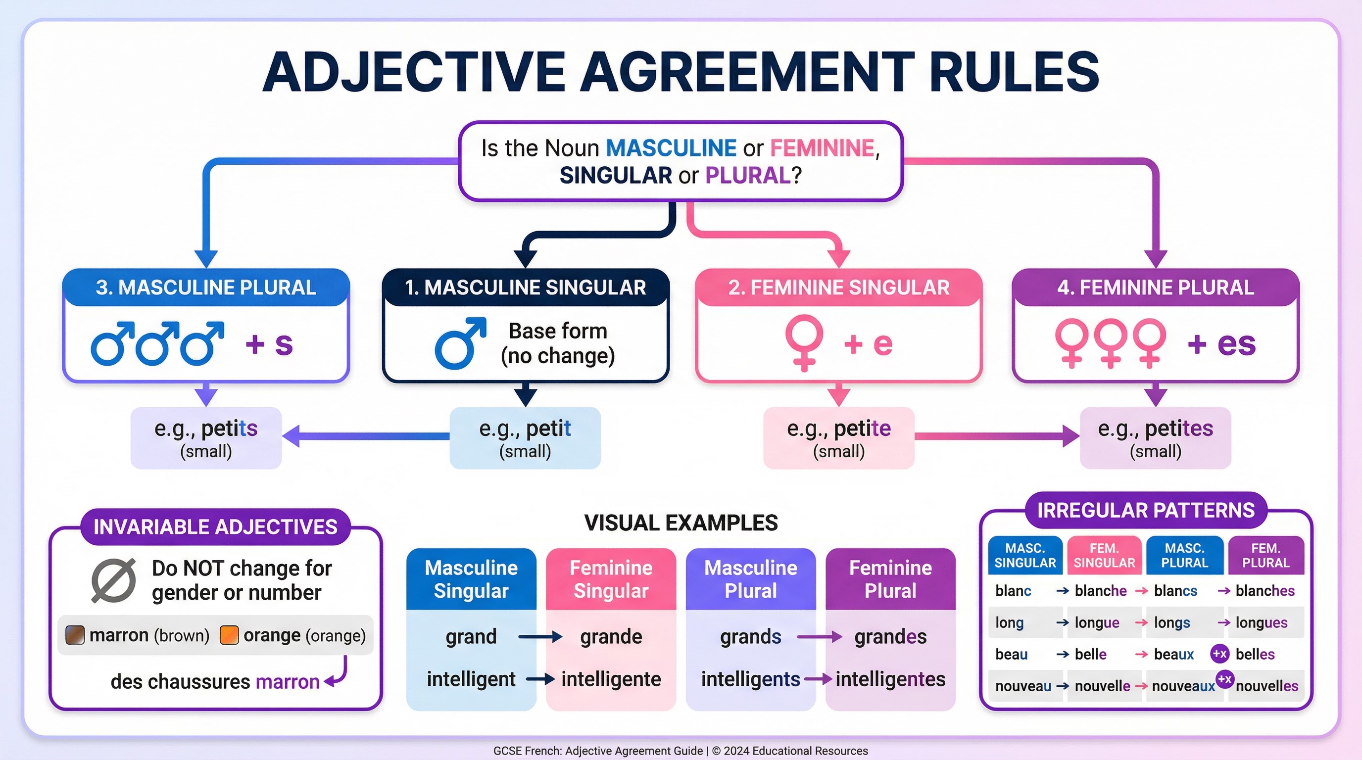 French Adjective Agreement Rules