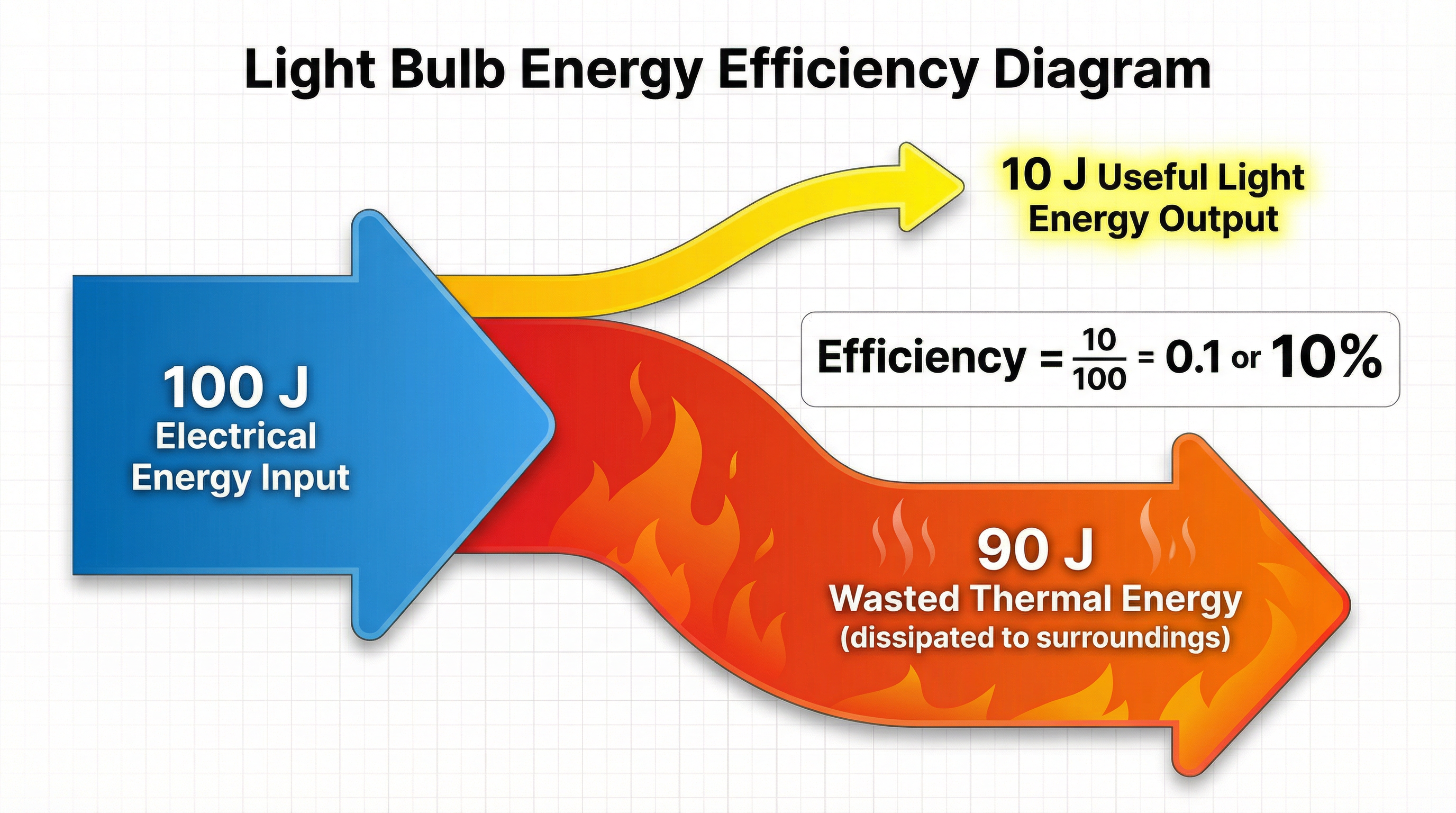 Light Bulb Energy Efficiency Diagram