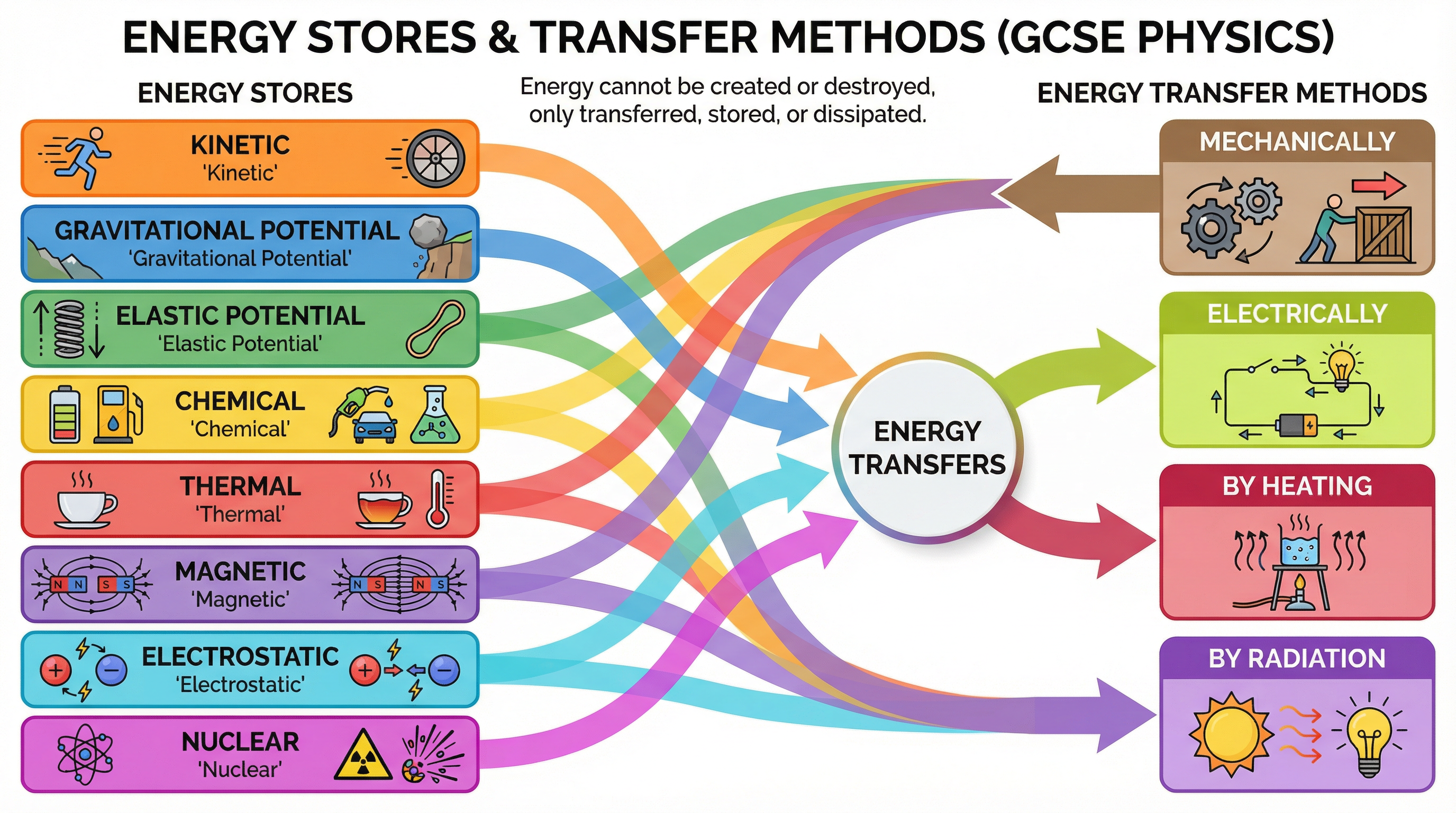 Energy Stores & Transfer Methods (GCSE Physics)