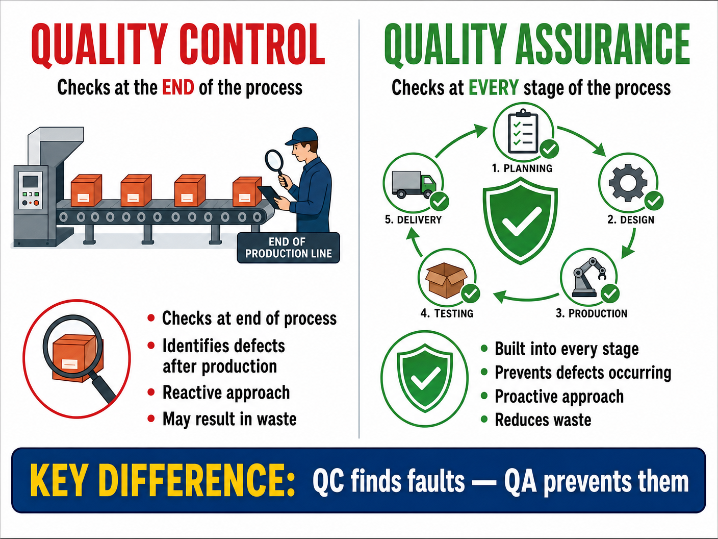 Quality Control vs Quality Assurance