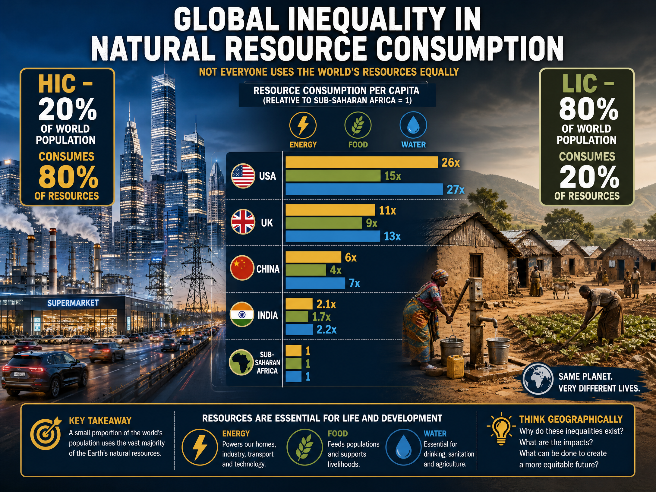 Global Inequality in Resource Consumption