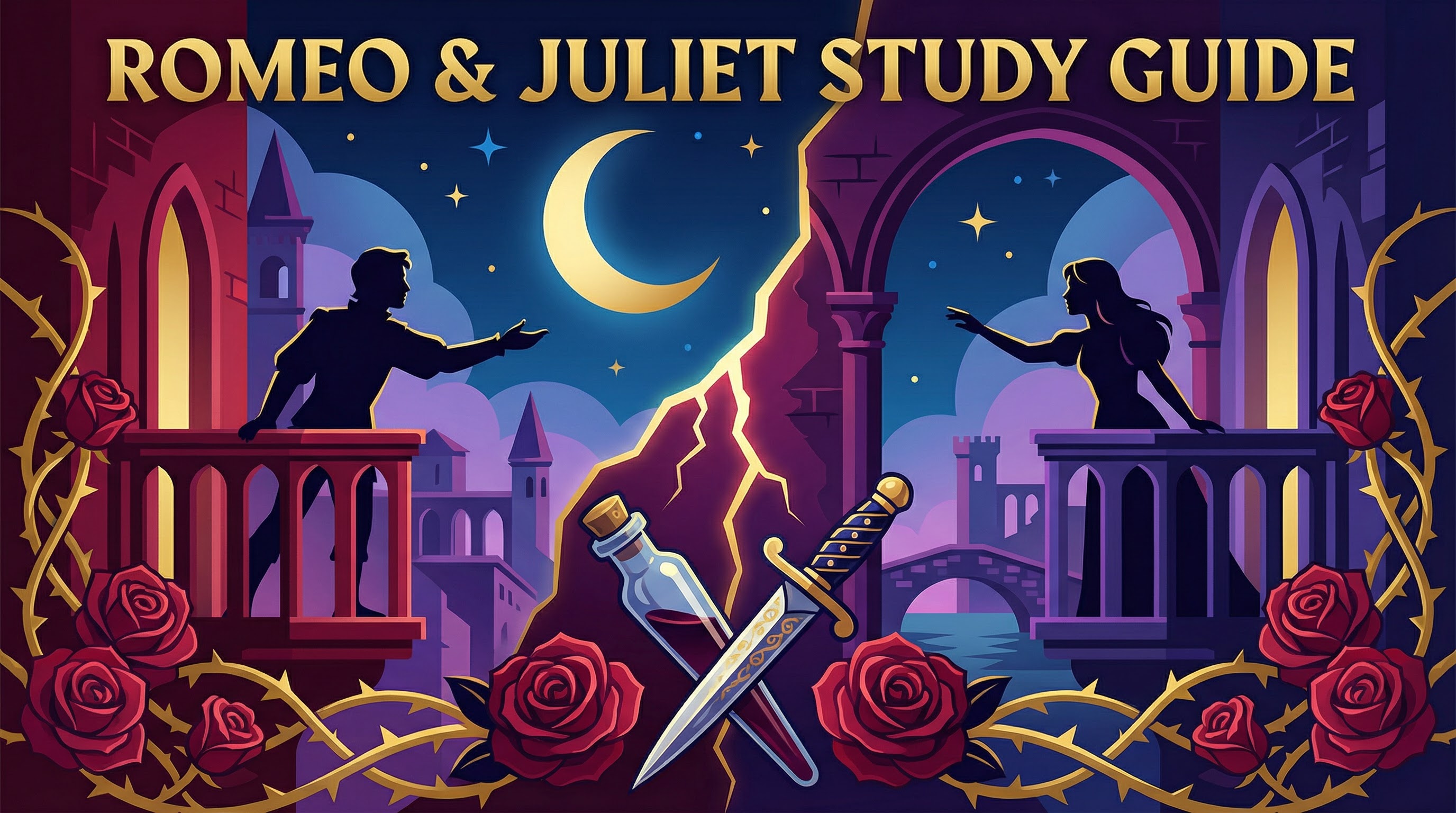 Header image for the Romeo and Juliet Study Guide.