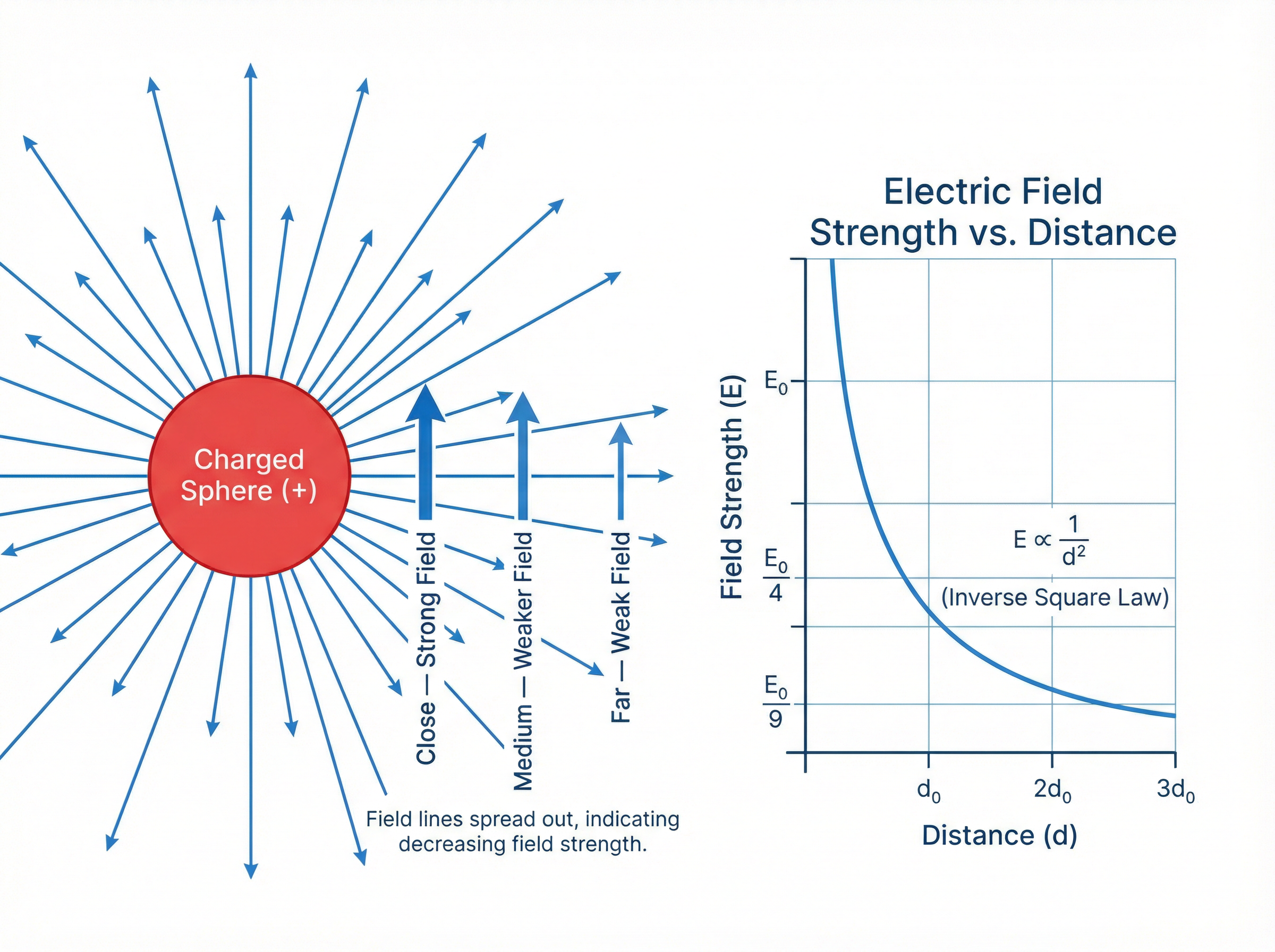 Electric field strength vs distance