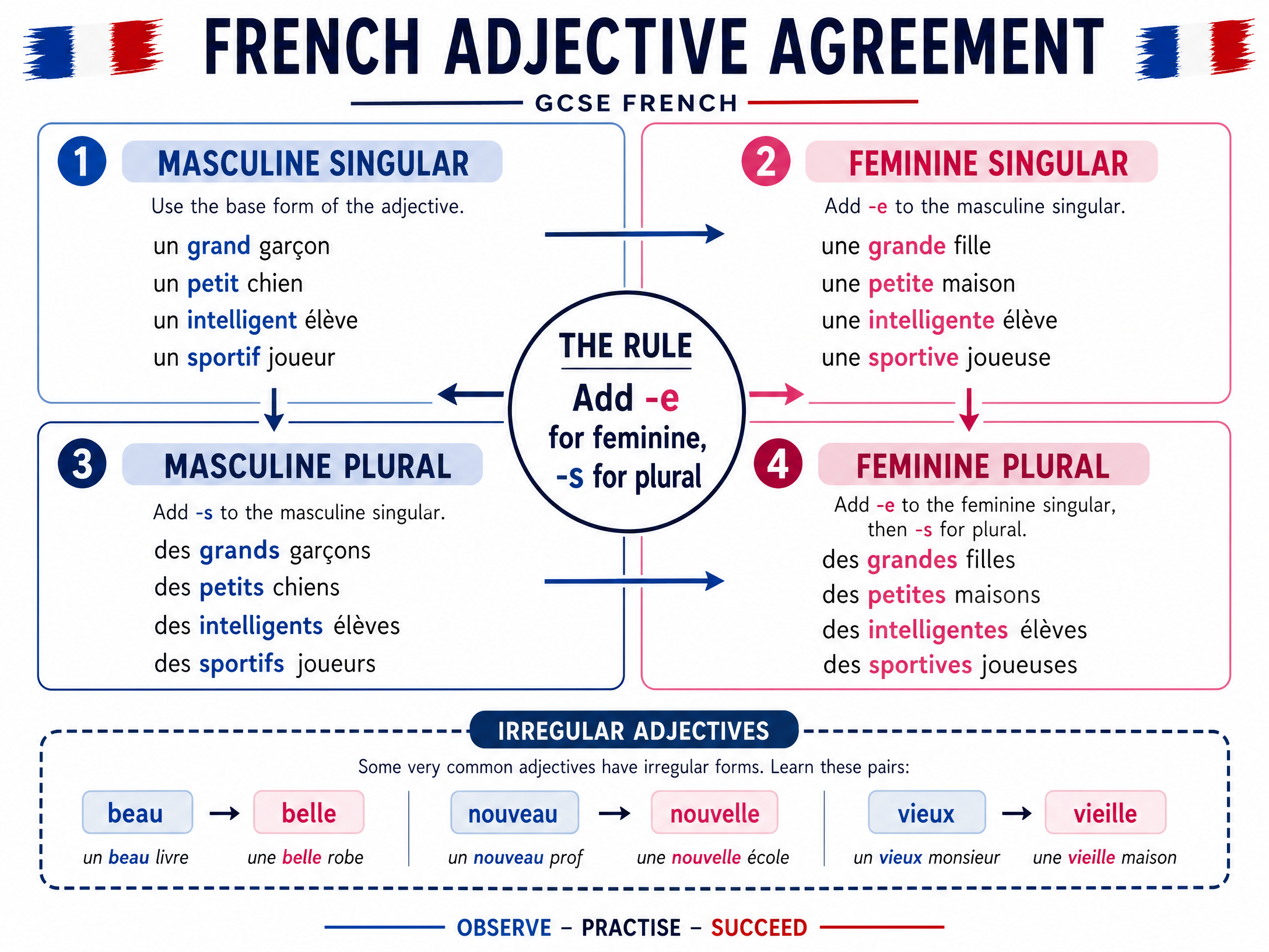 French Adjective Agreement Rules