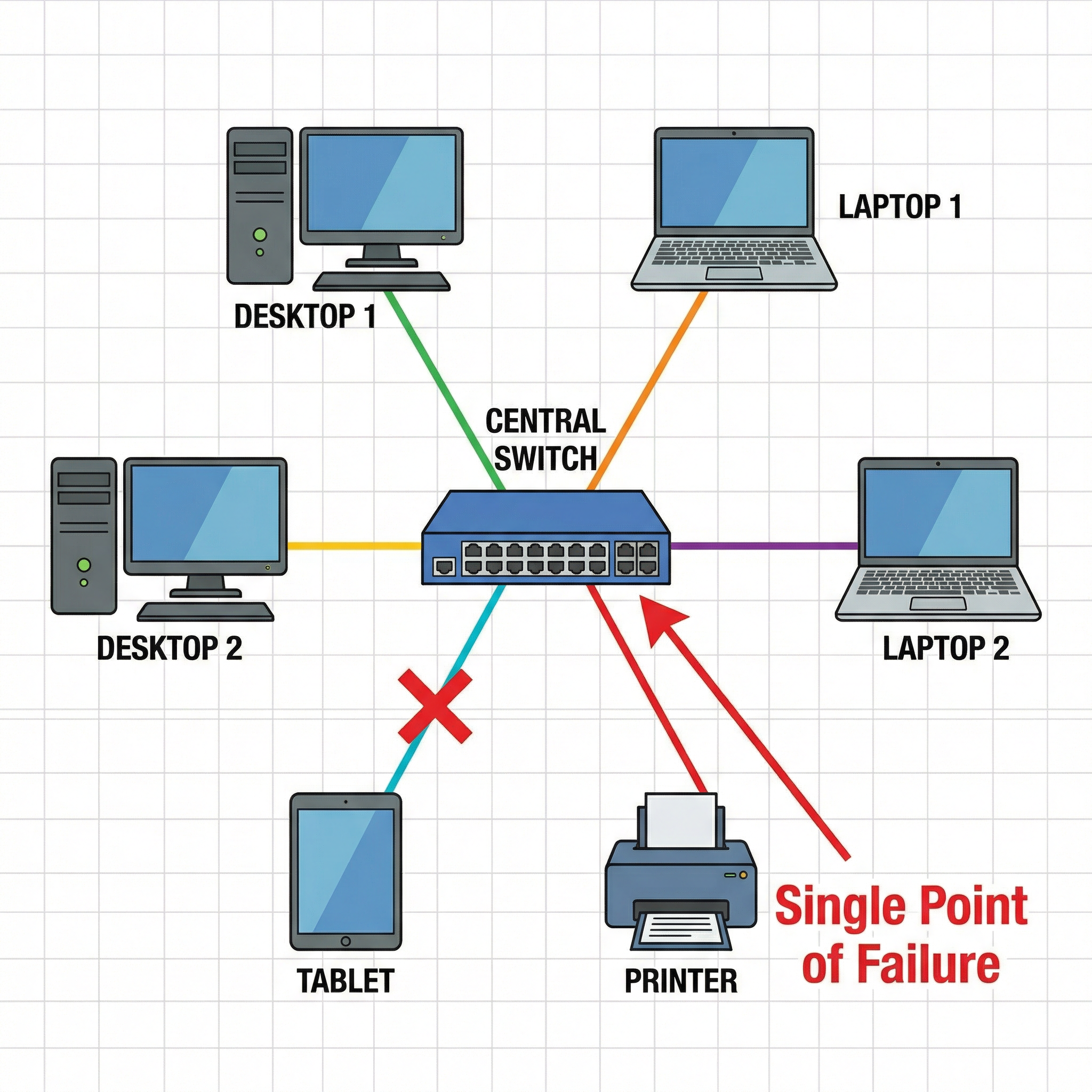 Diagram of a Star Network Topology