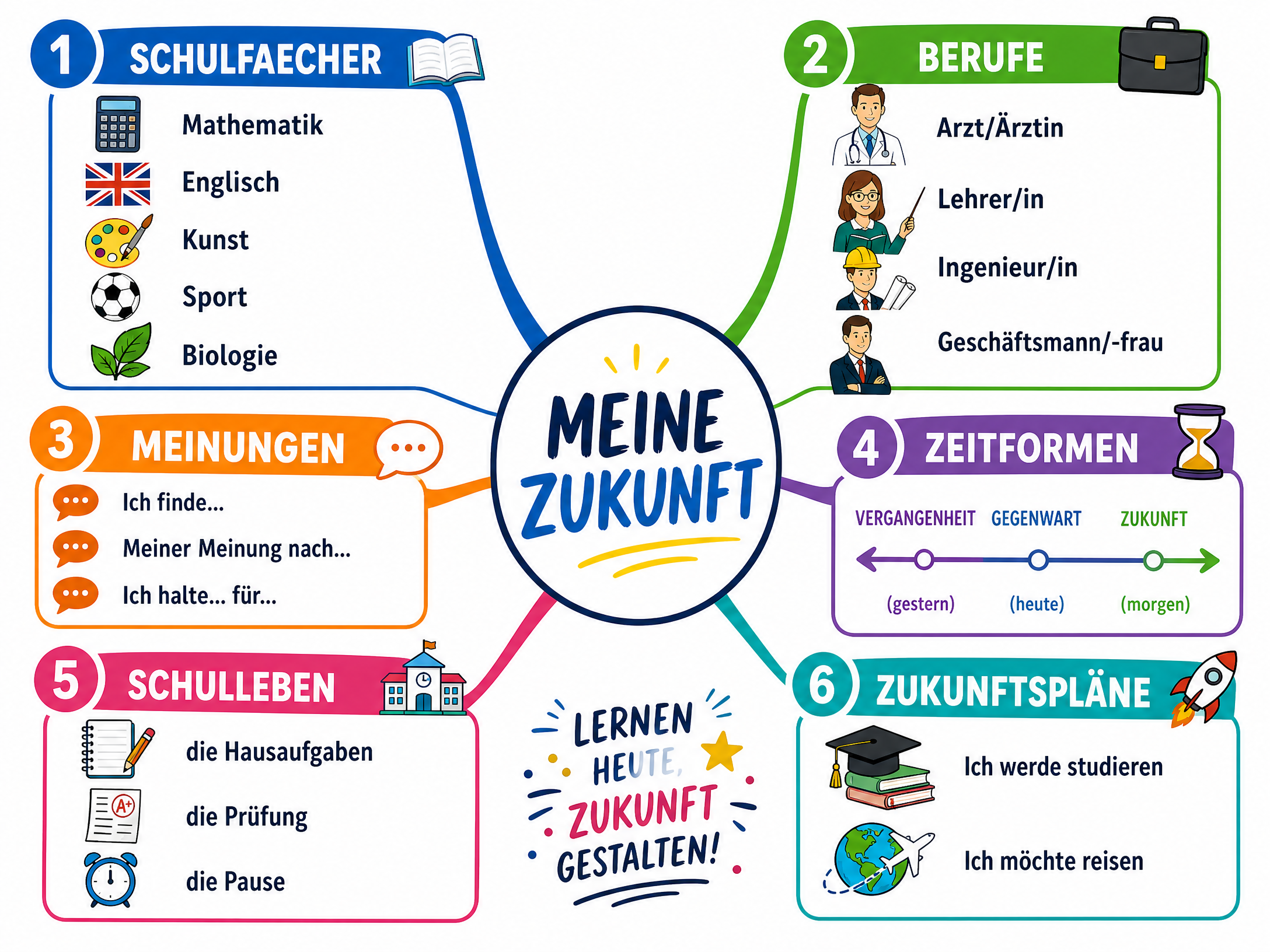 Vocabulary Mind-Map: Meine Zukunft