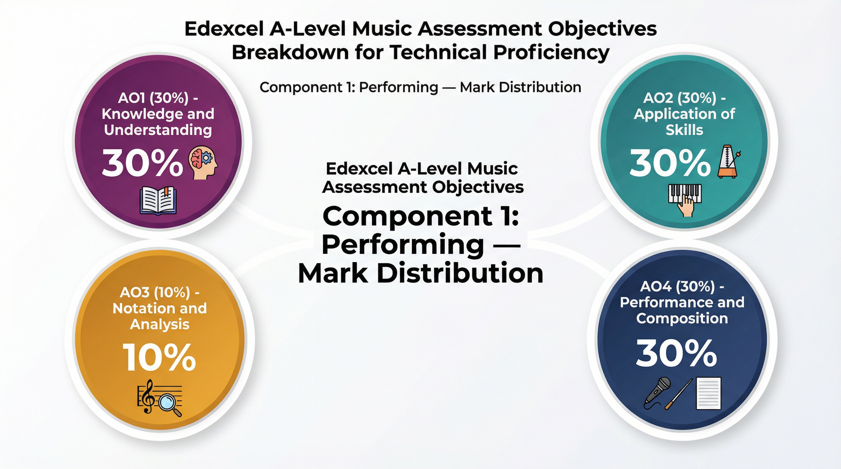Visual breakdown of Component 1 Assessment Objectives.