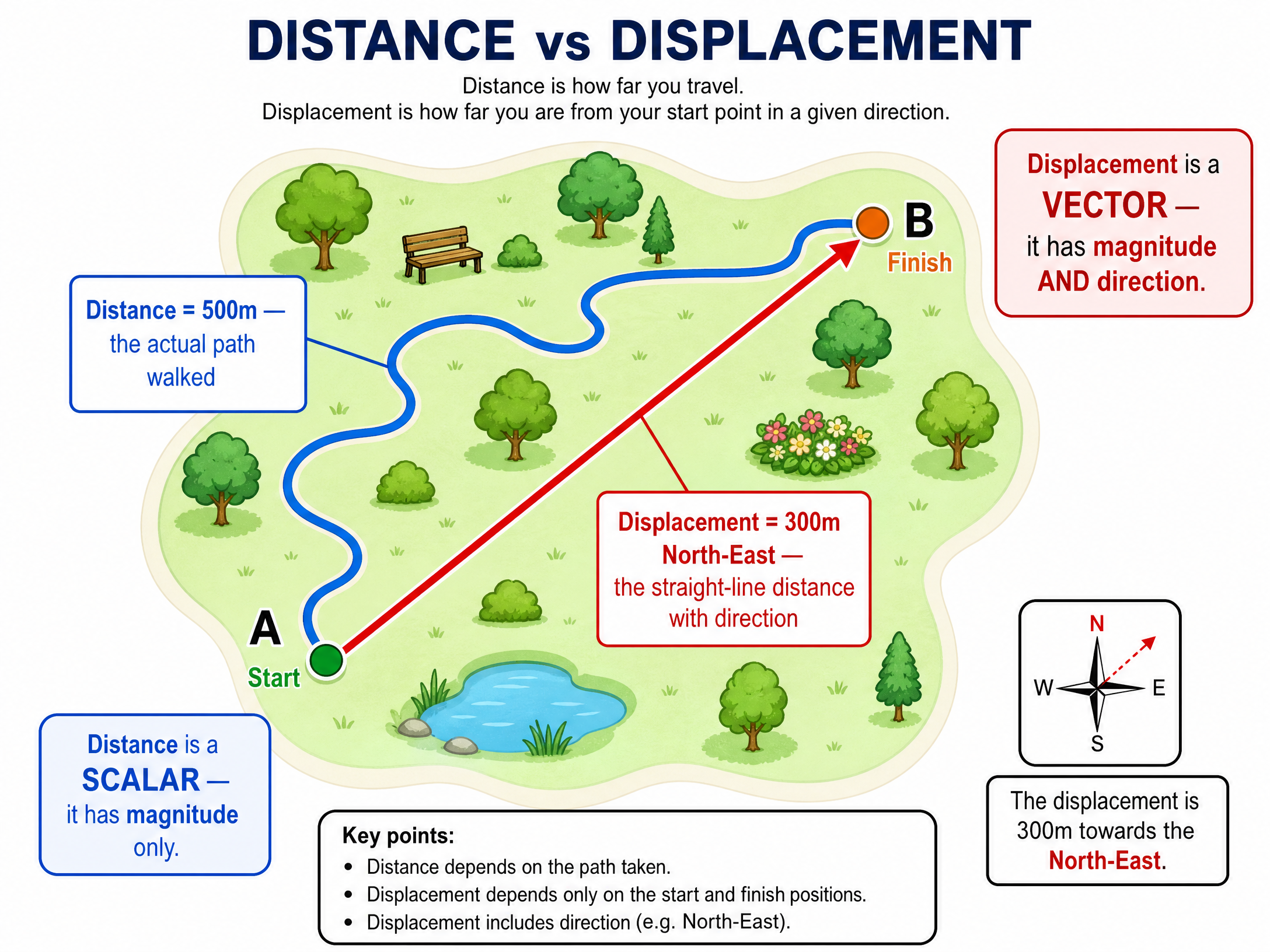 Distance vs. Displacement