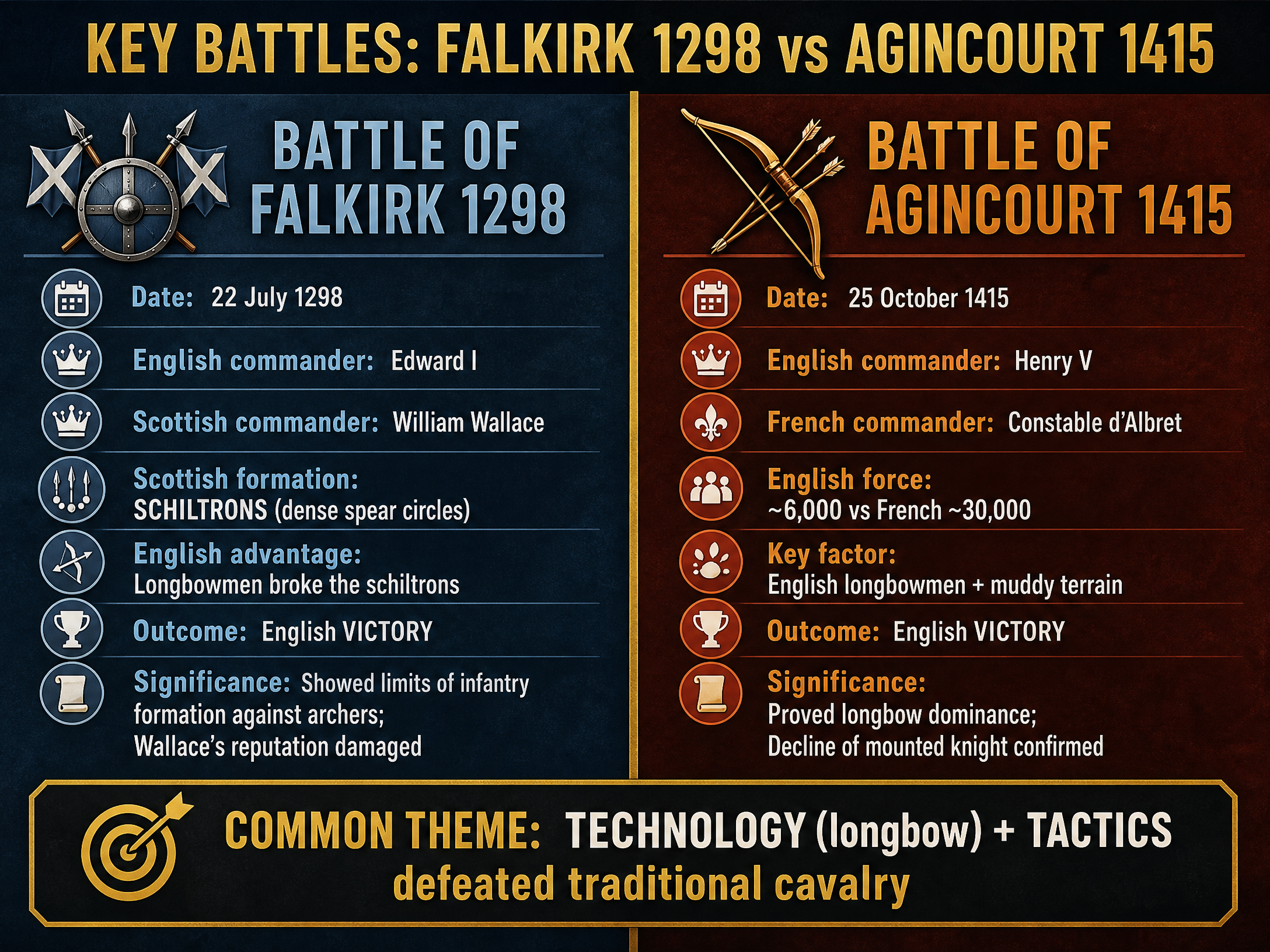 Key Battles: Falkirk vs Agincourt