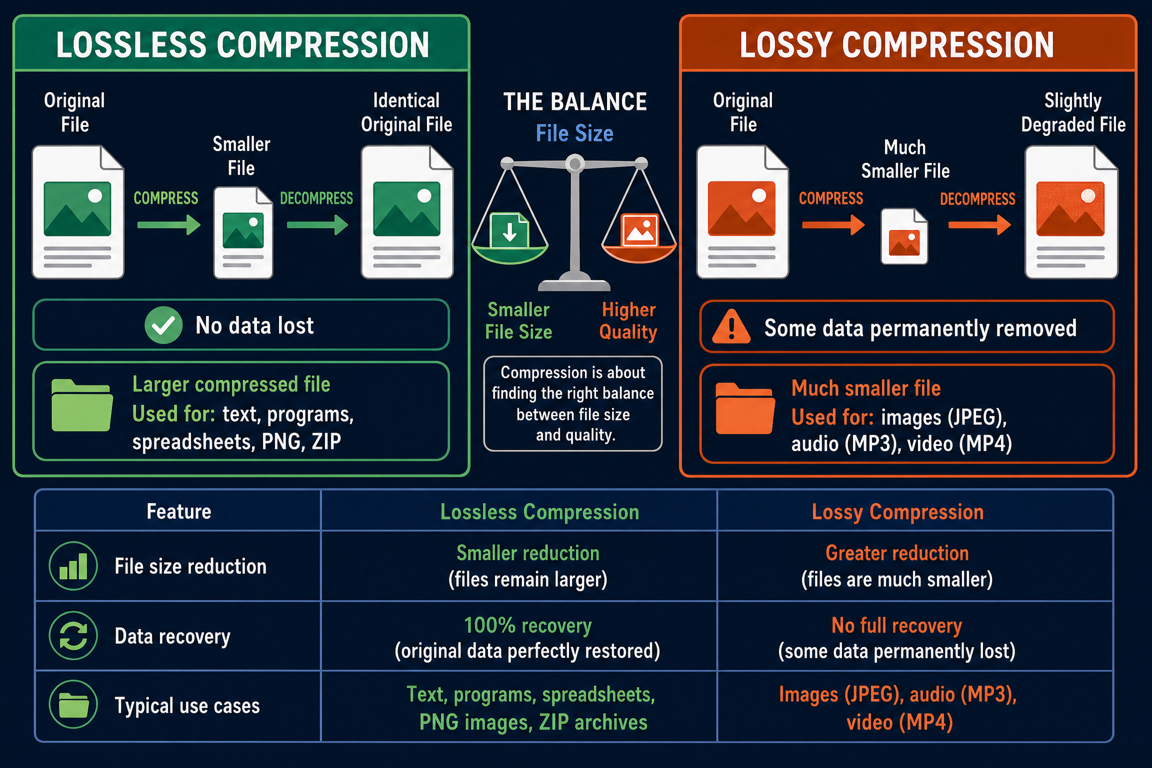 Comparison of Lossless and Lossy Compression