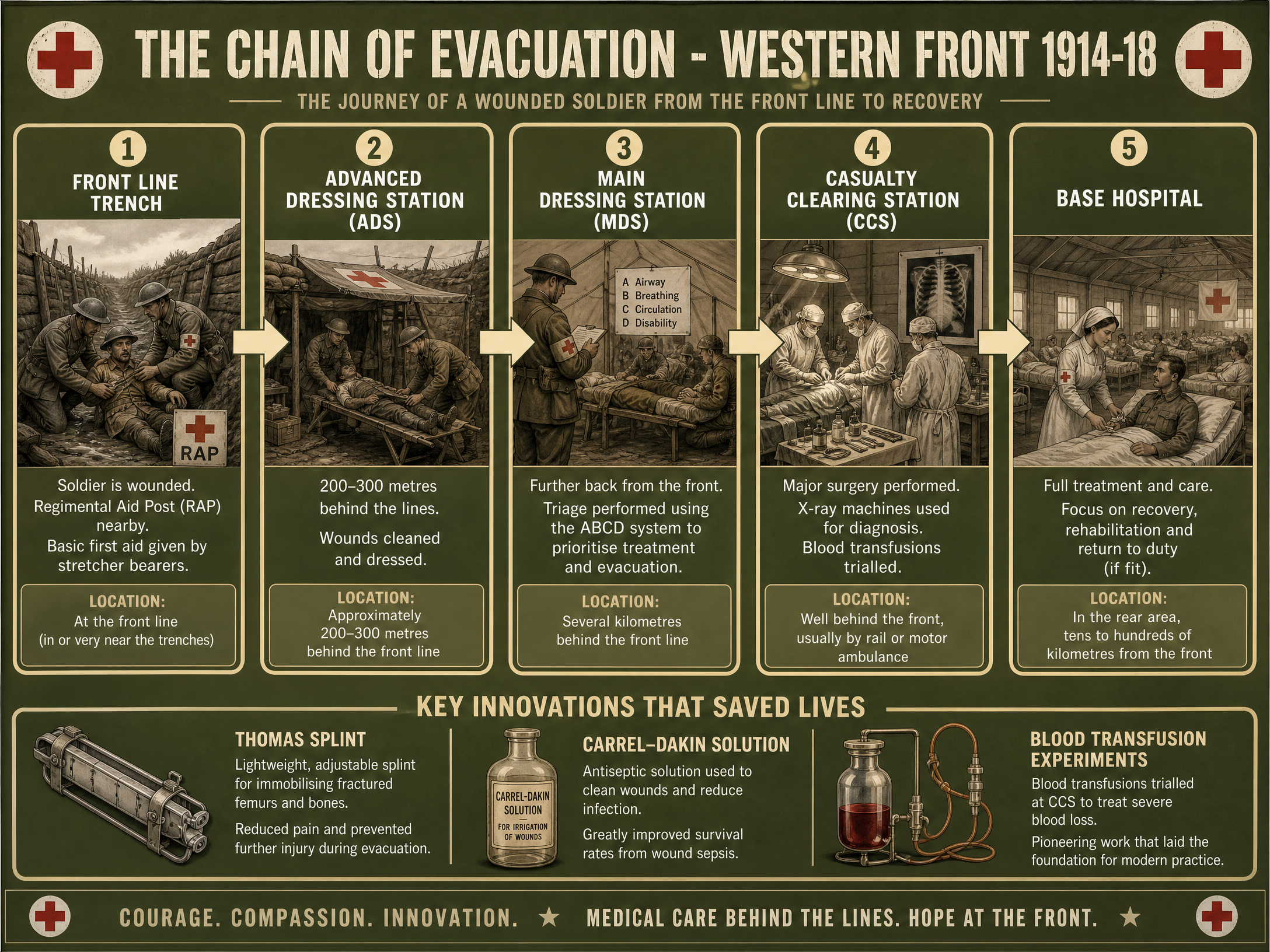The Chain of Evacuation on the Western Front
