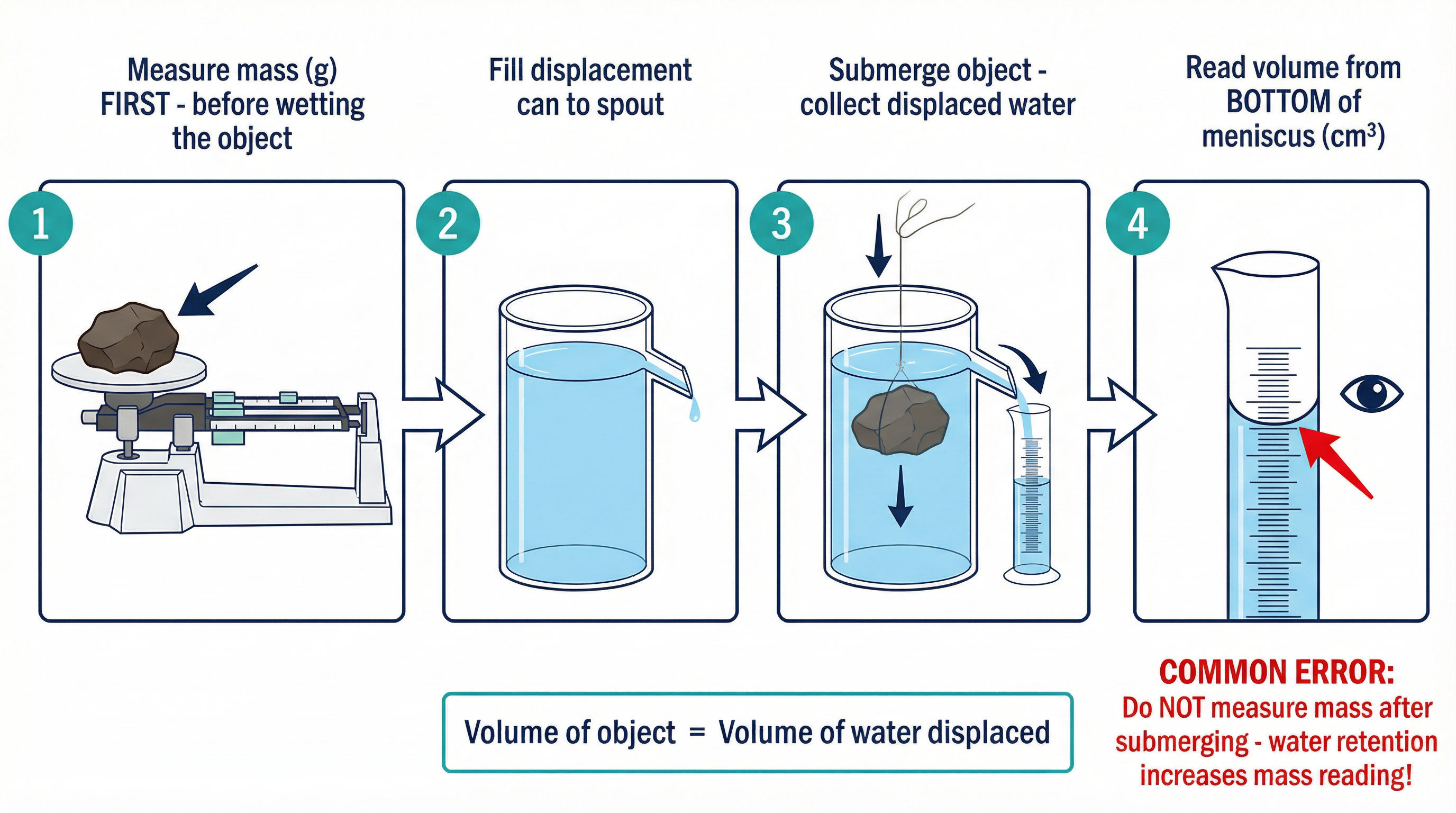 The required practical method for determining the volume of an irregular object.