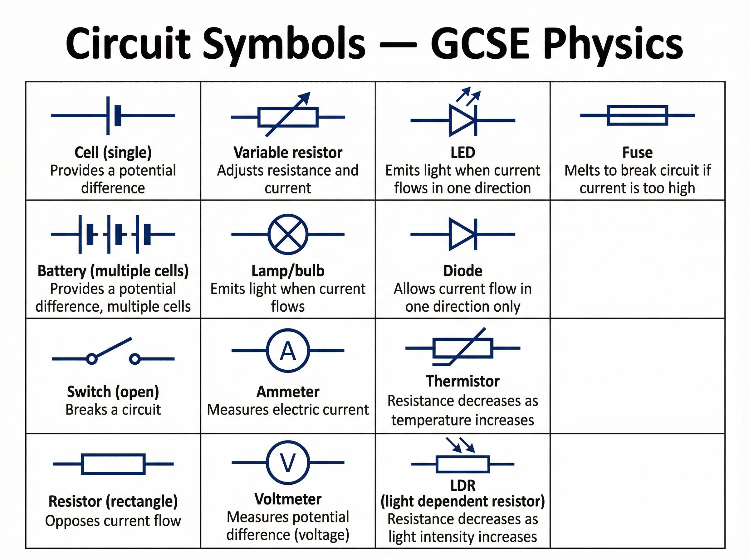 Circuit Symbols — GCSE Physics