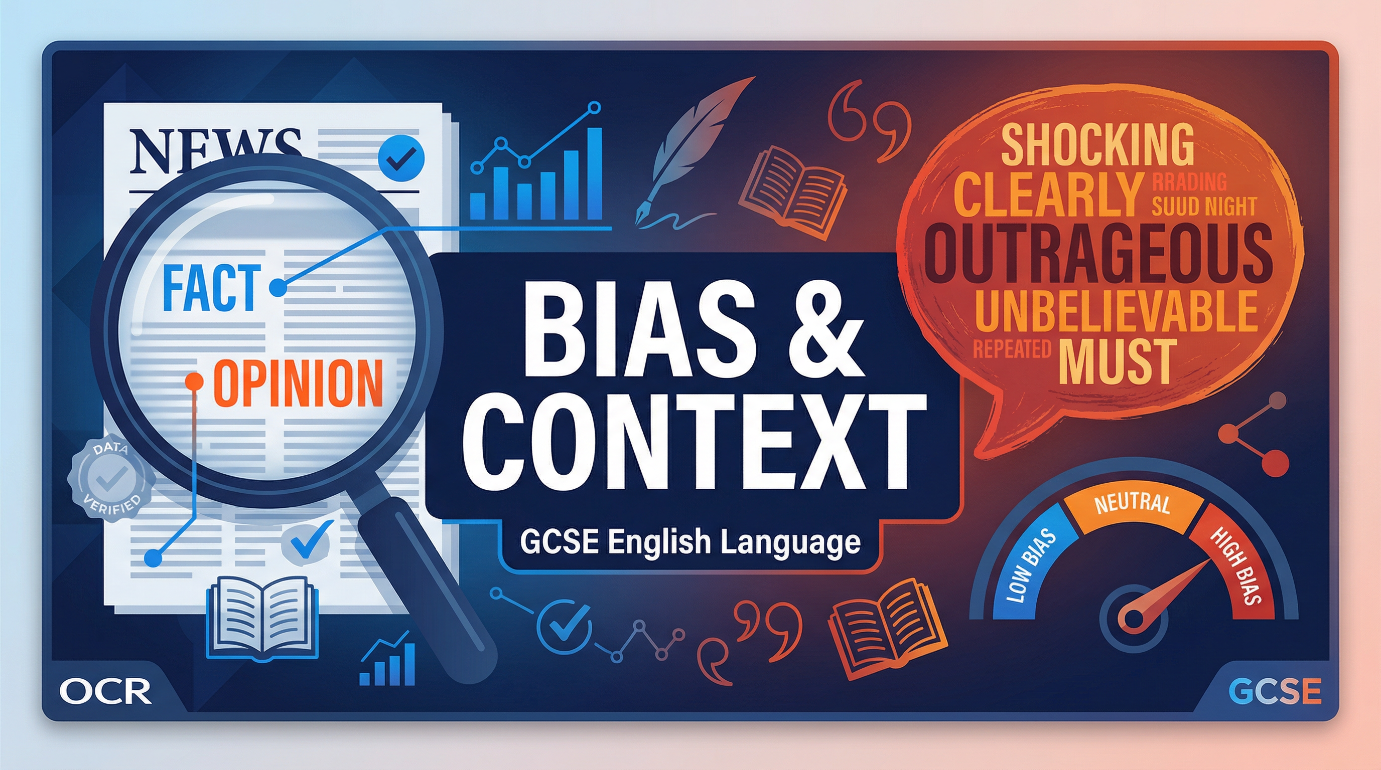 Header image for OCR GCSE English Language: Identifying Bias and Context.