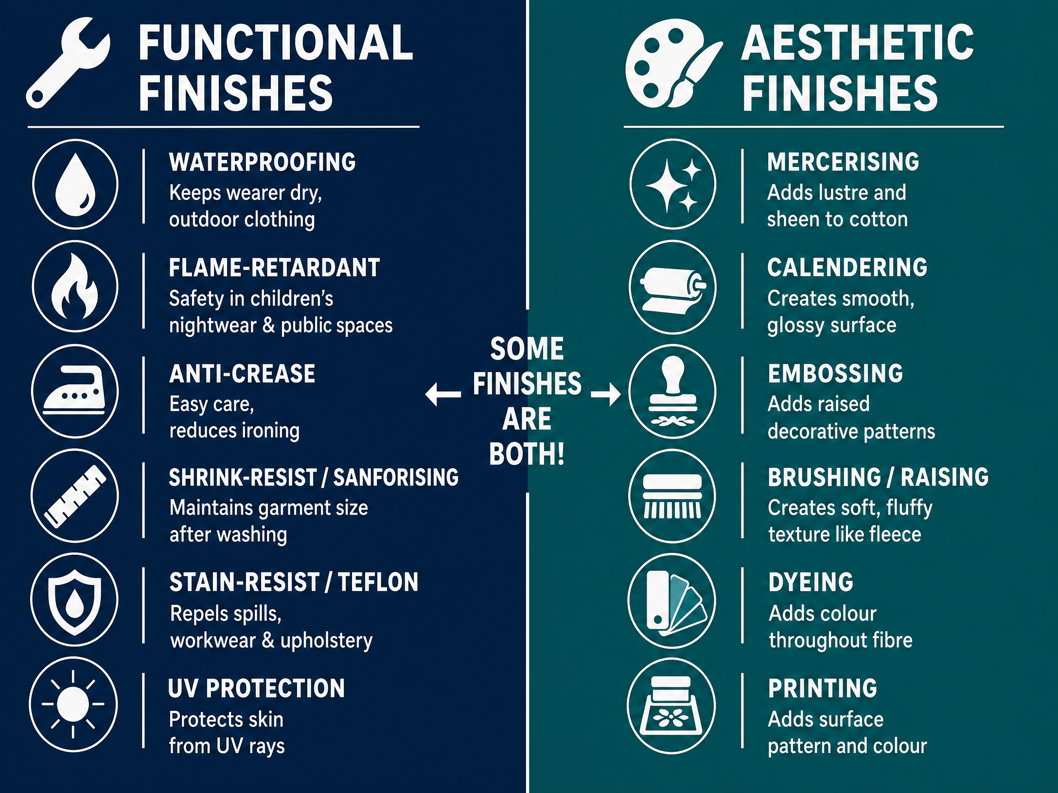 Comparing functional and aesthetic finishes
