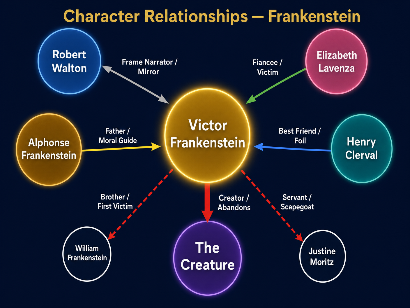 Character Relationships in Frankenstein
