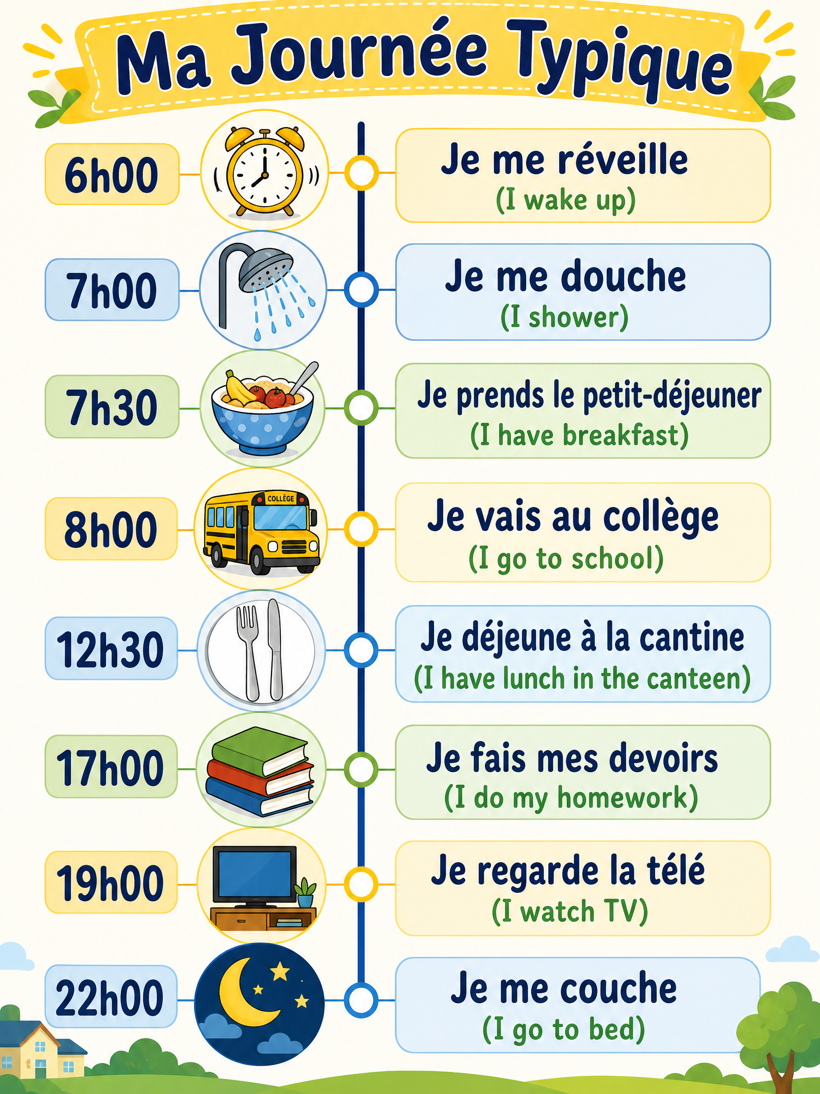Ma Journée Typique - Typical Daily Routine