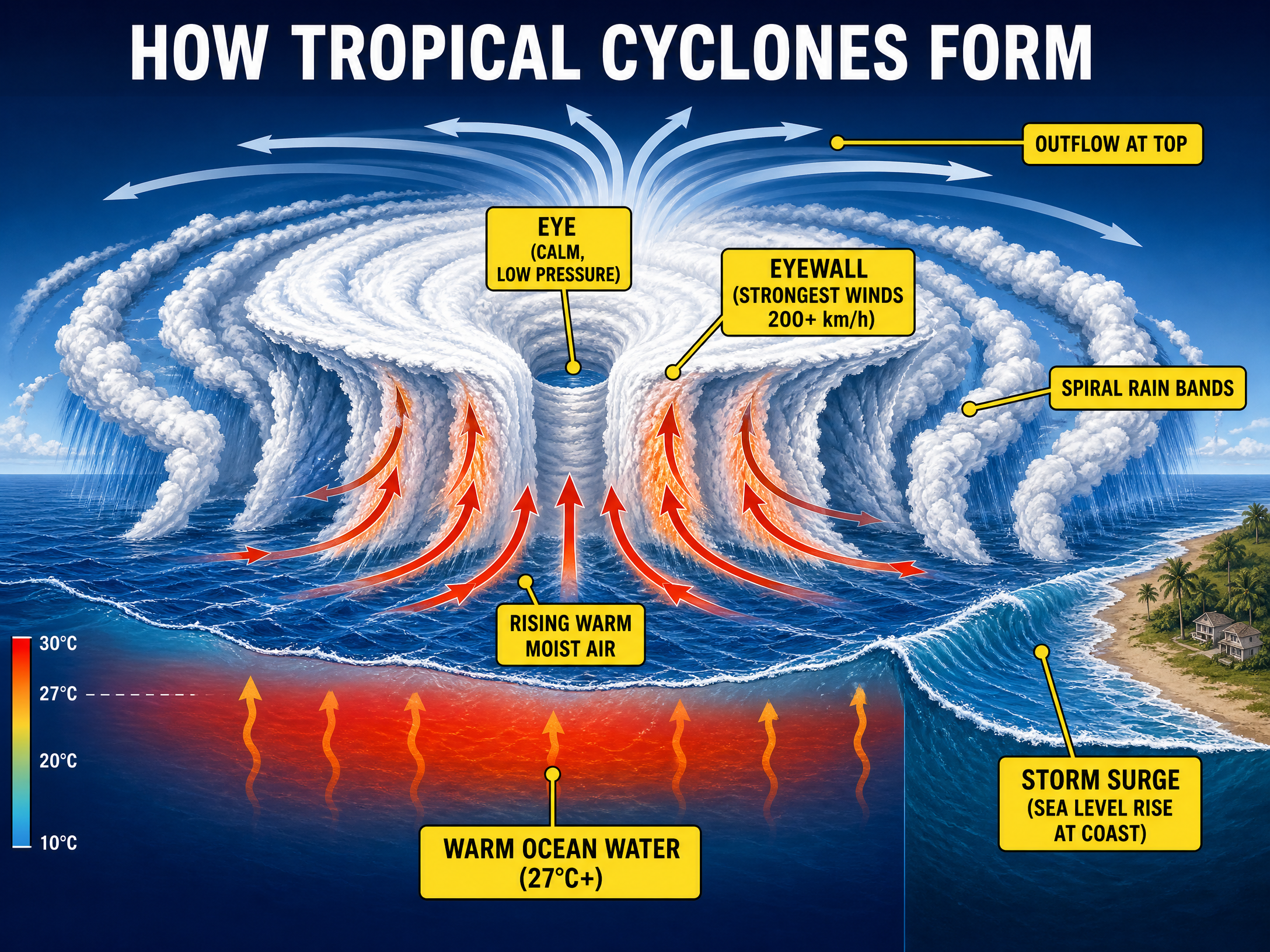 Cross-section of a Tropical Cyclone