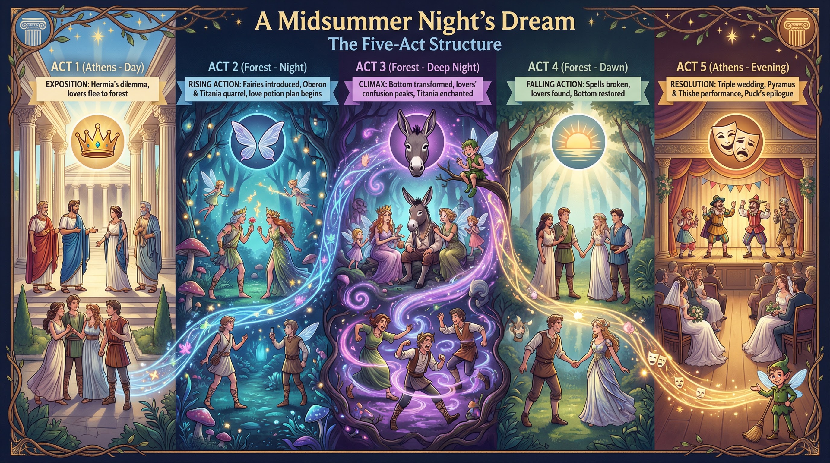 The Five-Act Structure of A Midsummer Night's Dream.