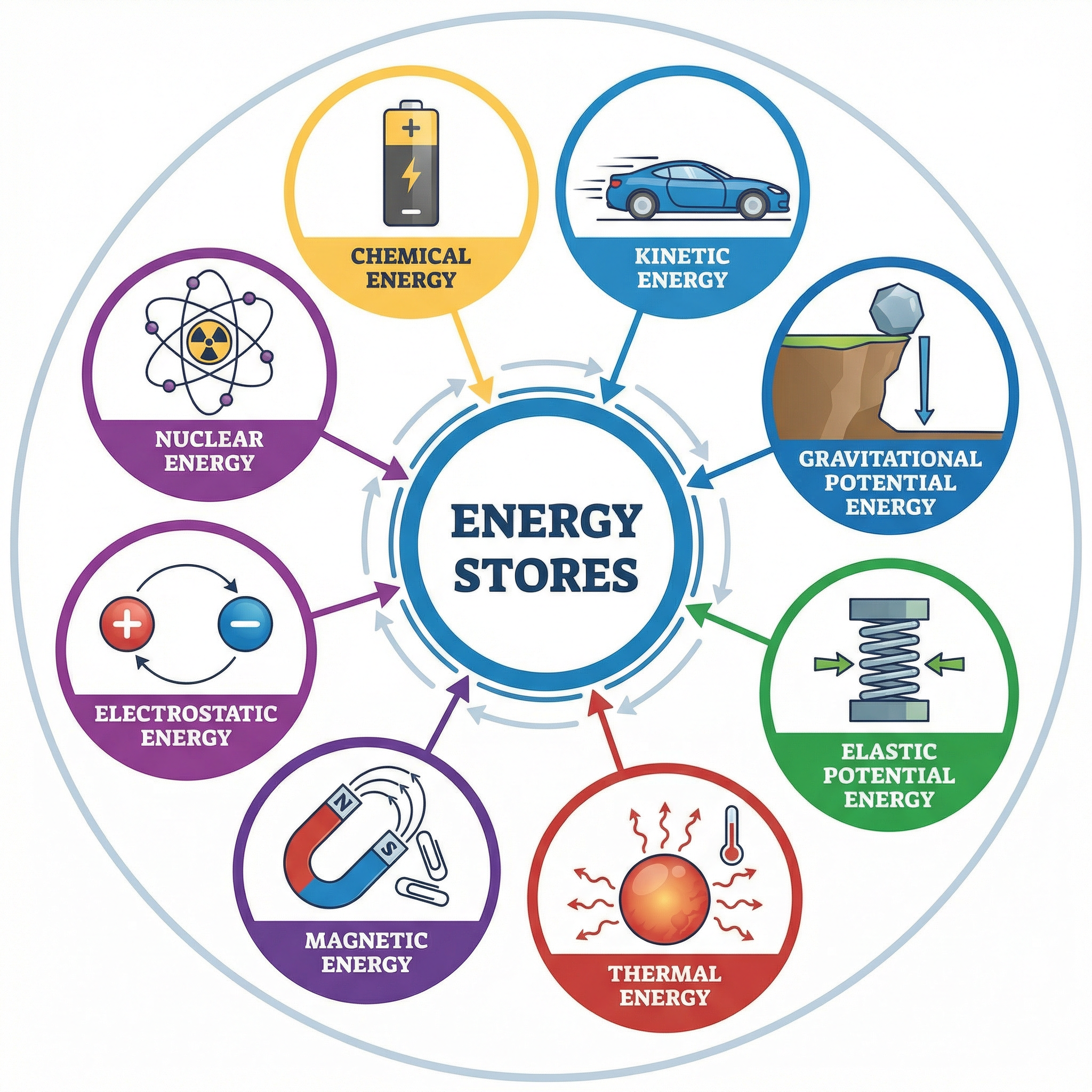The 8 main energy stores