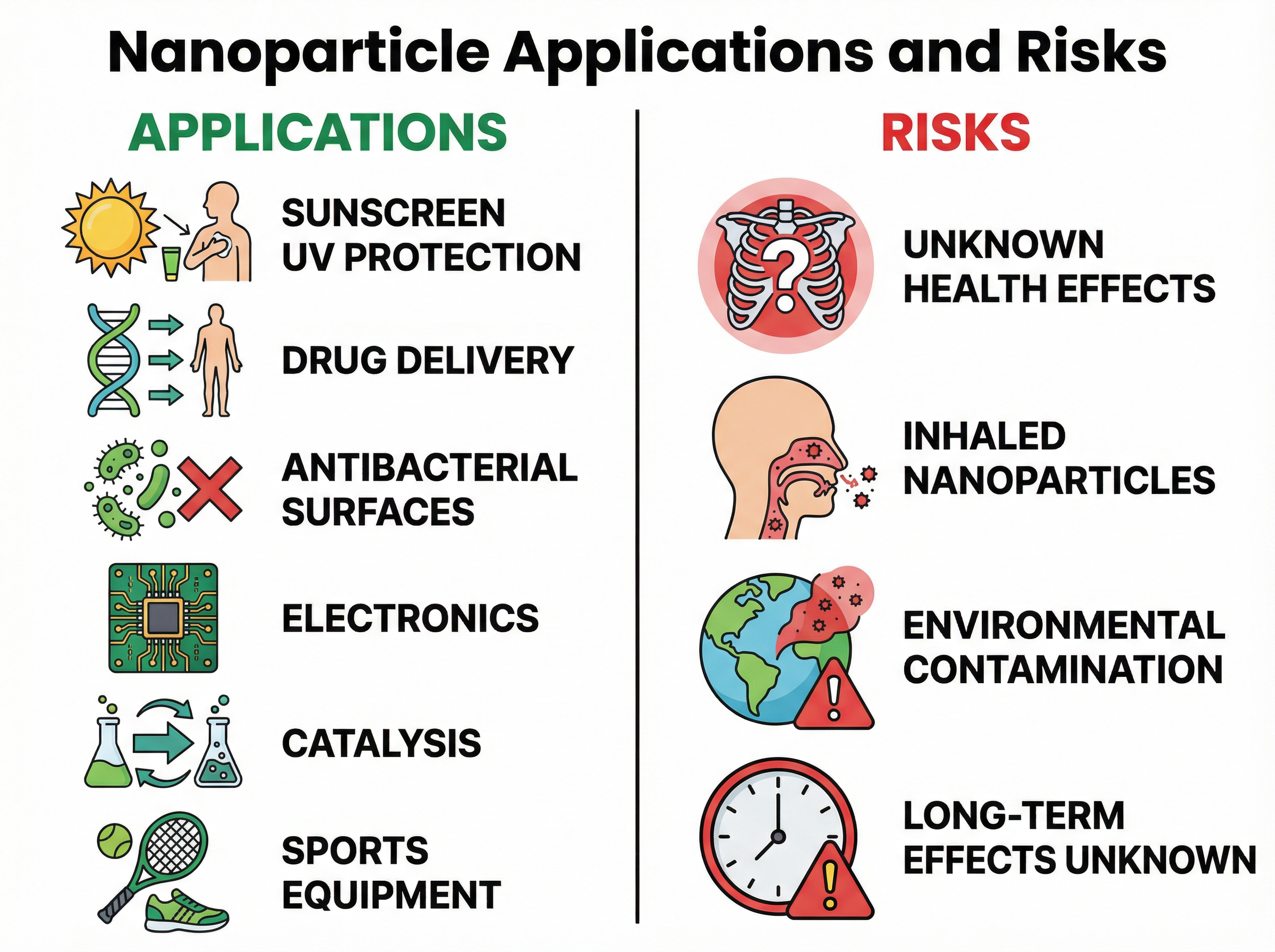 Nanoparticle Applications and Risks