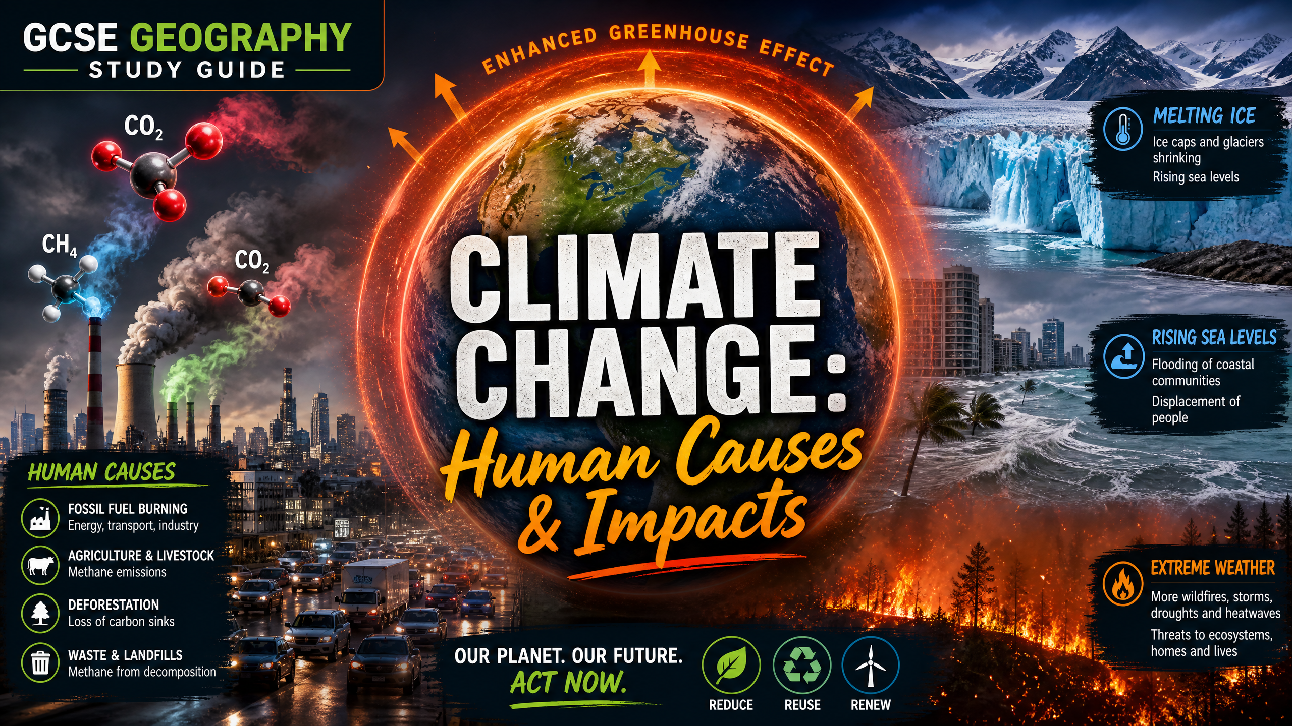 Header image for Climate Change: Human Causes & Impacts