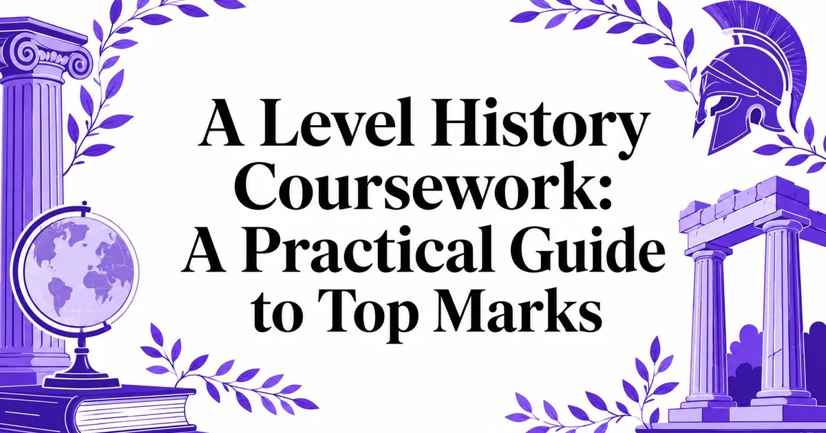 Illustration for A Level History Coursework: A Practical Guide to Top Marks