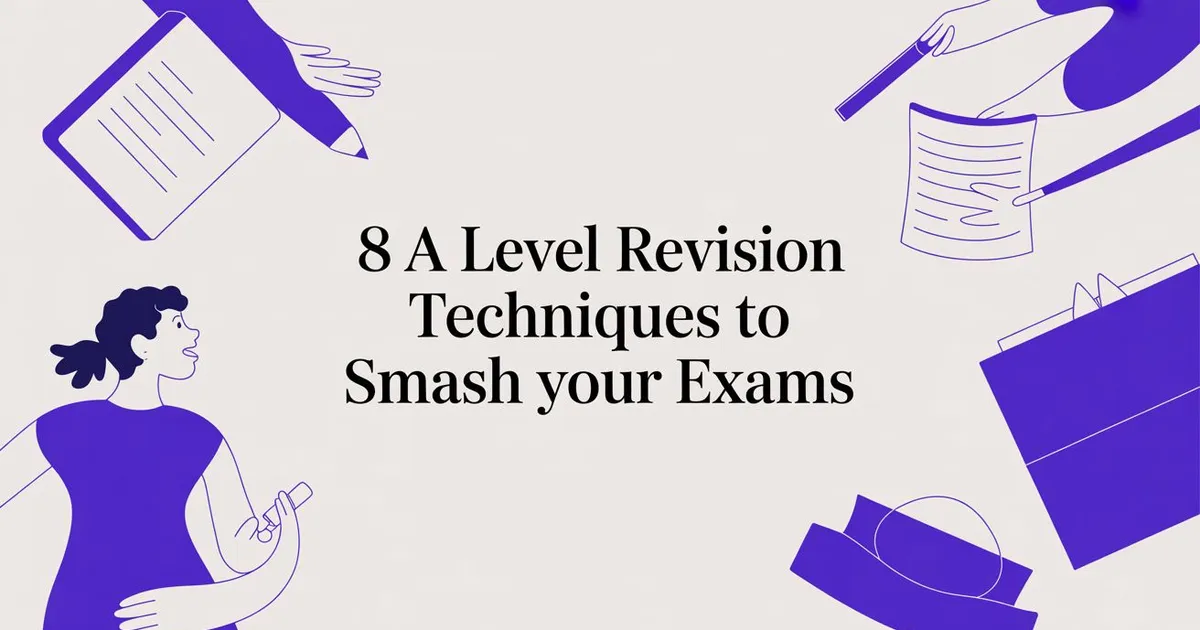 Illustration for 8 A Level Revision Techniques to Smash Your Exams