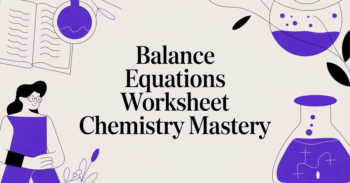 Illustration for Balance Equations Worksheet Chemistry Mastery