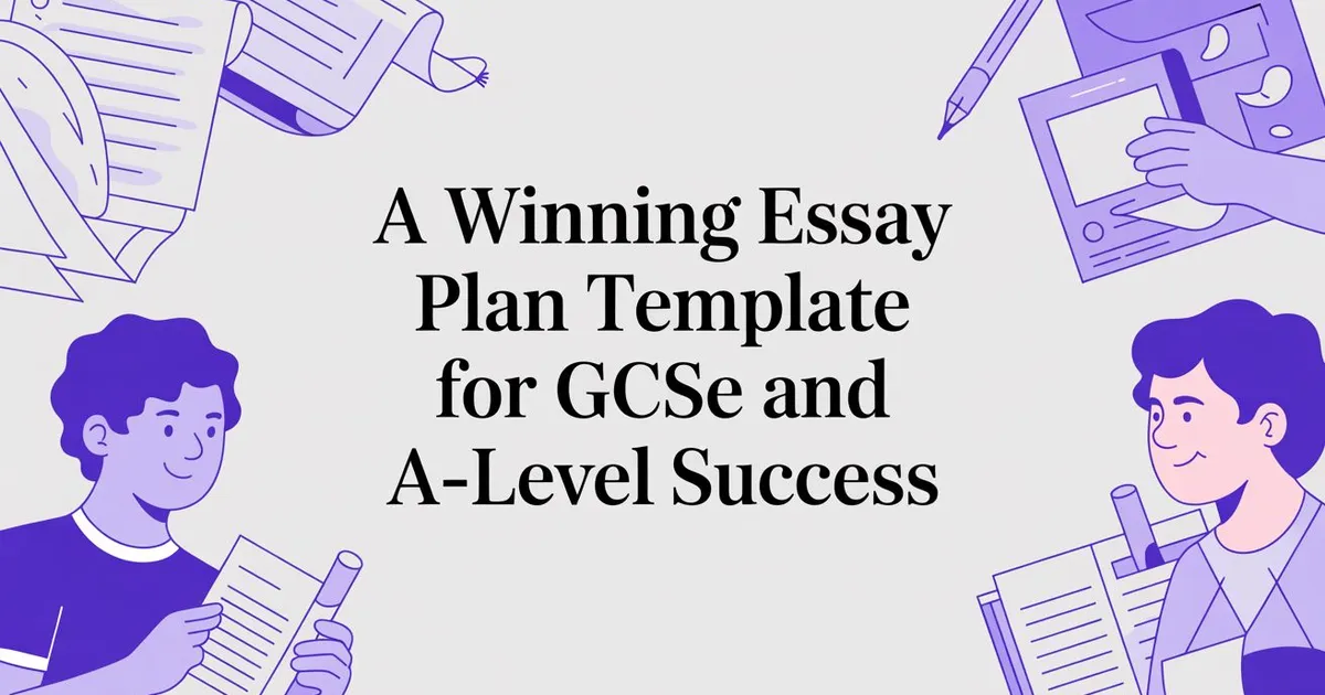 Illustration for The Ultimate Essay Plan Template for Nailing Your GCSE and A-Level Exams