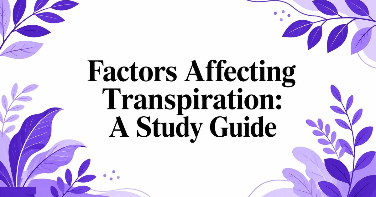 Illustration for Factors Affecting Transpiration: A Study Guide