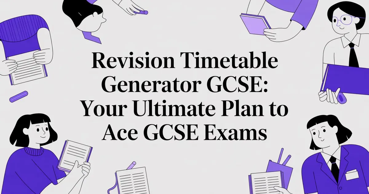 Illustration for Revision Timetable Generator GCSE: Your Ultimate Plan to Ace Your Exams