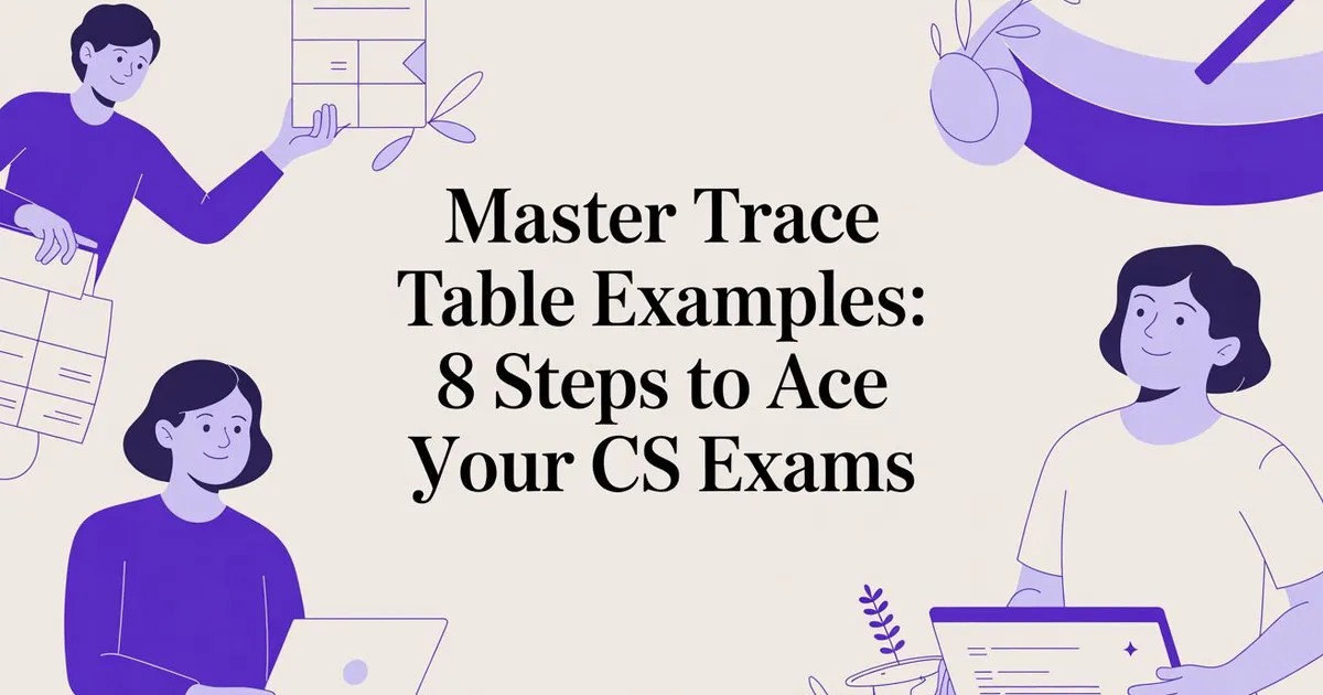 Illustration for Master Trace Table Examples: 8 Steps to Ace Your CS Exams